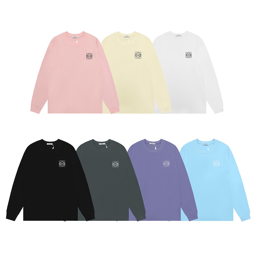 p105 LOEWE 罗意威 2025新款 轻奢主义 高密度刺绣字母logo 男女同款 长袖t恤
·定制300克100％双纱纯棉面料
·定染32支双股螺纹
·领标吊牌主唛三标齐全
颜色：蓝色
尺码：XS S M L