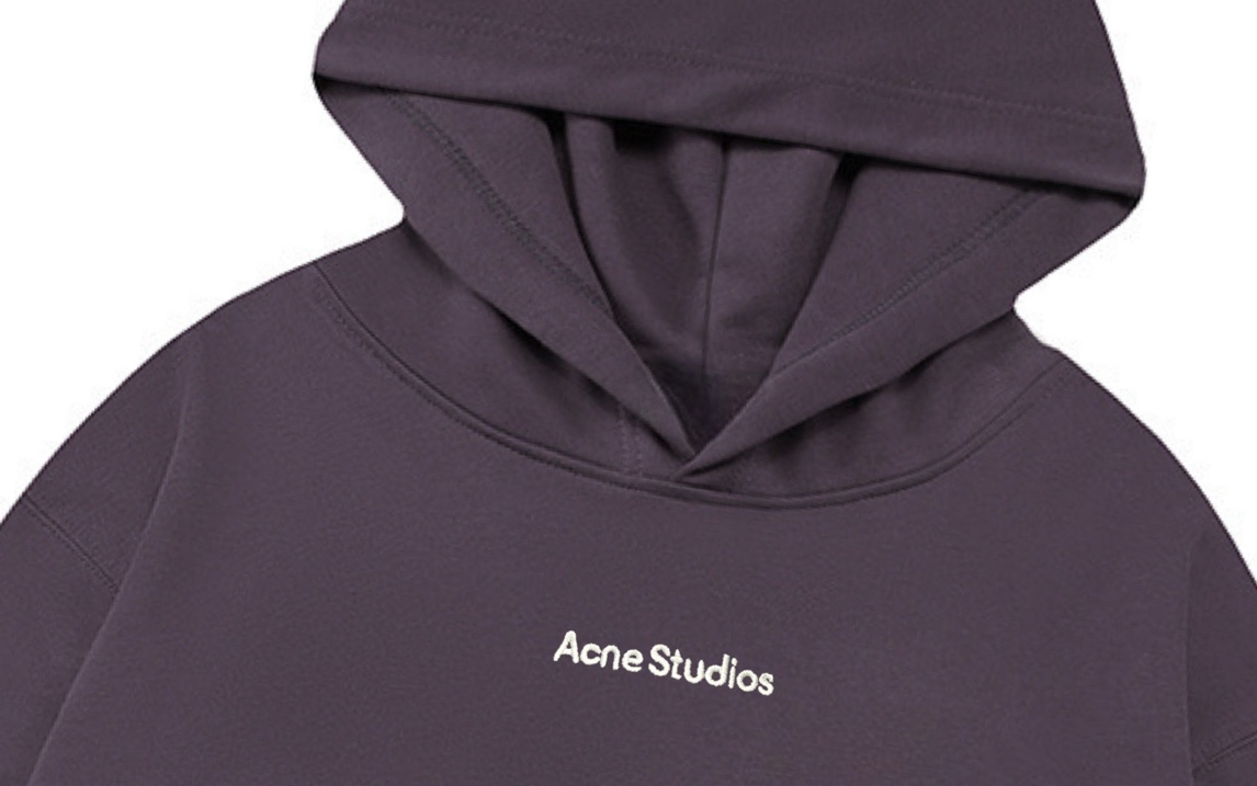 p140 Acne Studios 2025新款 高密度刺绣刺绣小字母logo 落肩OS版型 袋鼠口袋 男女同款 连帽卫衣
·定制430克重毛圈面料
·领标吊牌主唛三标齐全
颜色：紫色
尺码：XS S M L