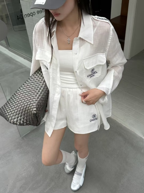 Chanel Inspired Linen Shirt & Shorts Set - Lightweight, Breathable, & Stylish 1 Chanel Inspired Linen Shirt & Shorts Set - Lightweight, Breathable, & Stylish