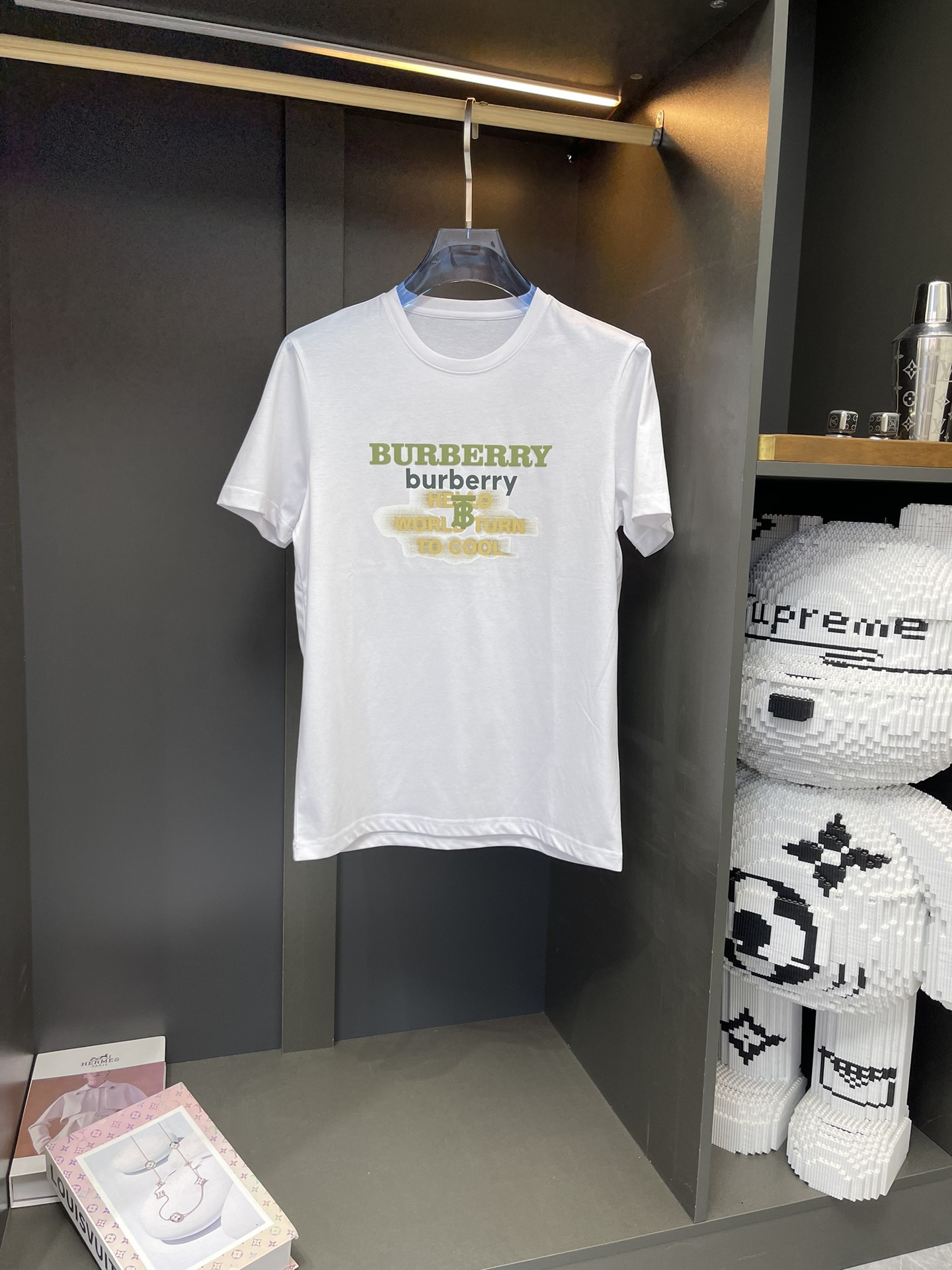 Burberry Kleidung T-Shirt Drucken Baumwolle Mercerisierte Kurzarm