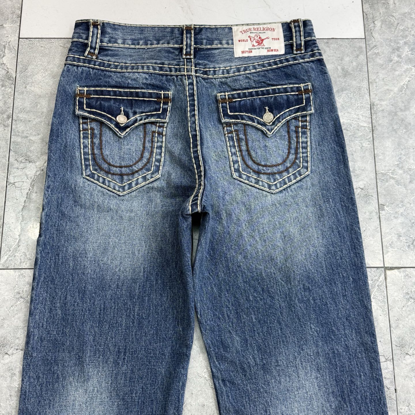 True Religion Men's Jeans Straight Leg Distressed Denim Available Size 30-40 6 i1752314271246 9685 0 4