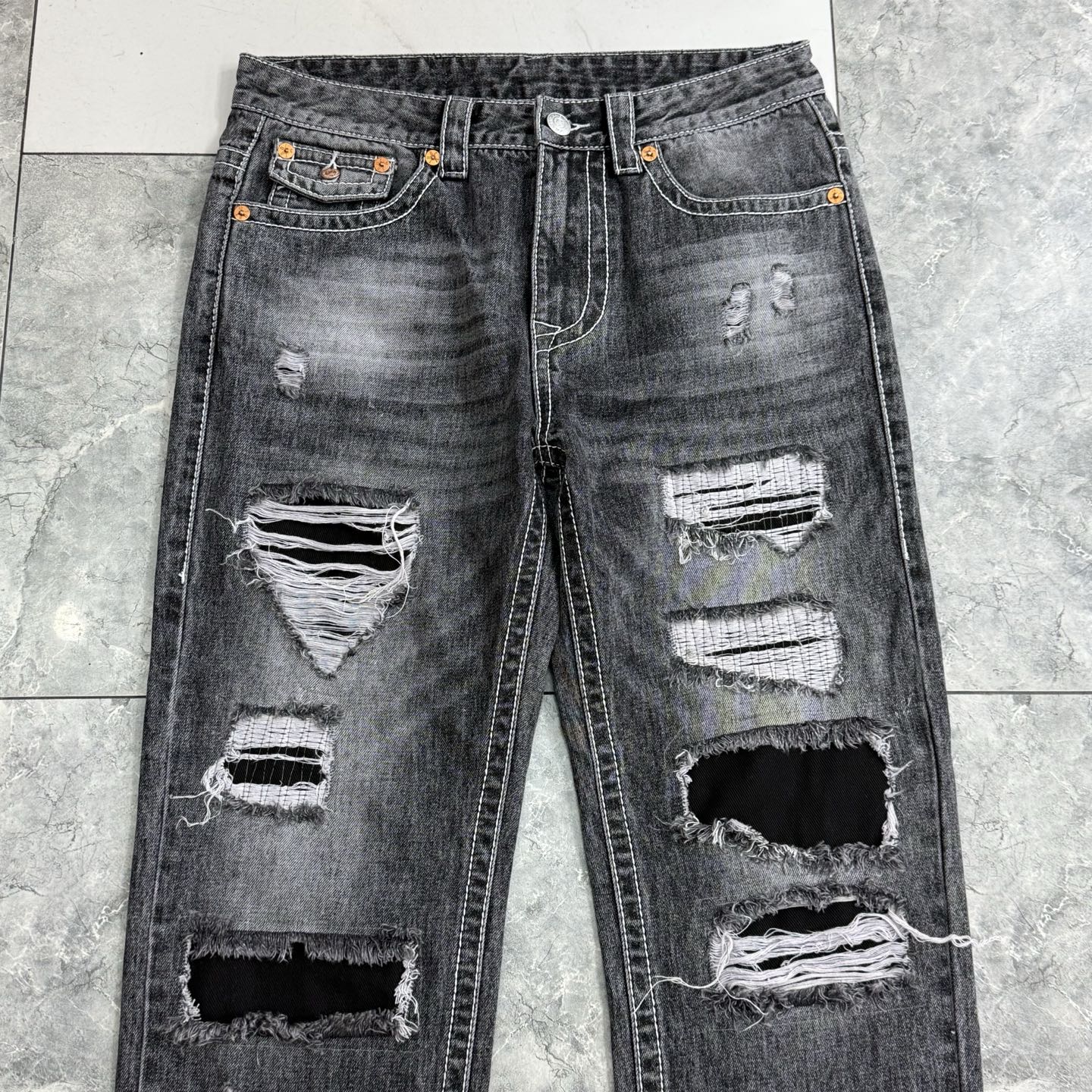 True Religion Men's Ripped Distressed Jeans - Stylish Denim, Various Sizes 3 i1752314511137 1574 0 1
