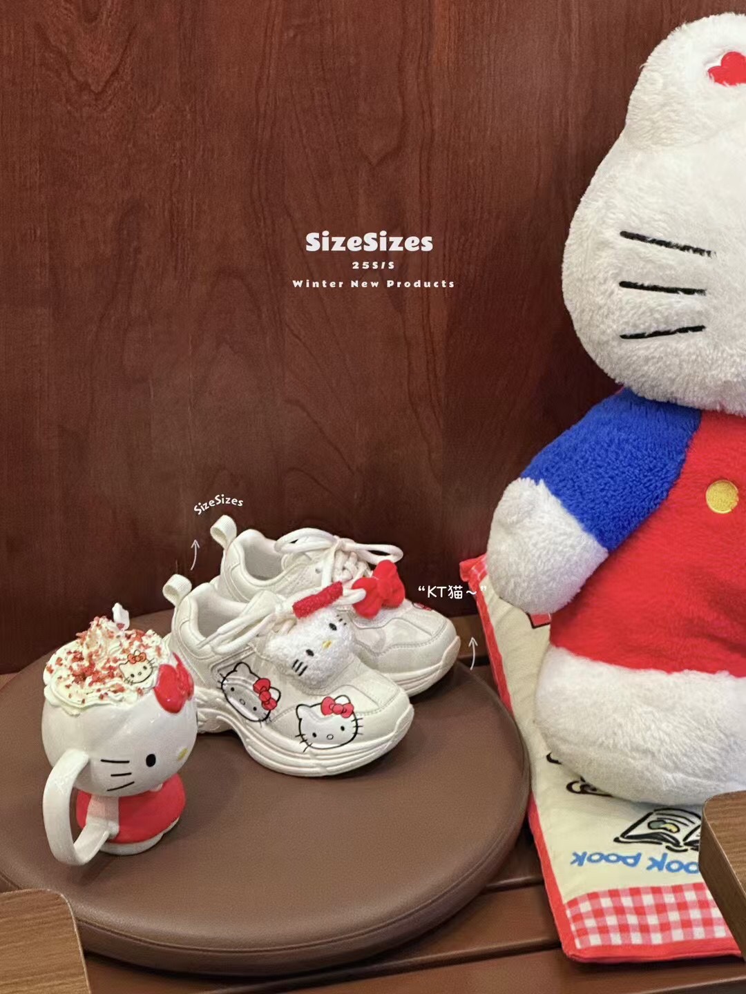 图片[5]-正品潮牌Size联名Hello Kitty童鞋28-37 潮牌联名也太可爱了吧😍不仅鞋身上有超可爱的Hello Kitty，鞋带上还有可拆卸的Kitty小玩偶，谁看了不心动❗️-选品中心
