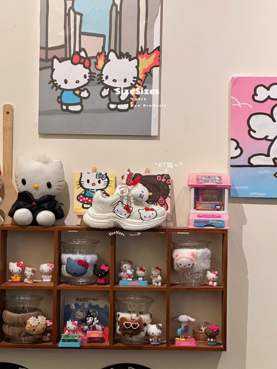 图片[4]-正品潮牌Size联名Hello Kitty童鞋28-37 潮牌联名也太可爱了吧😍不仅鞋身上有超可爱的Hello Kitty，鞋带上还有可拆卸的Kitty小玩偶，谁看了不心动❗️-选品中心