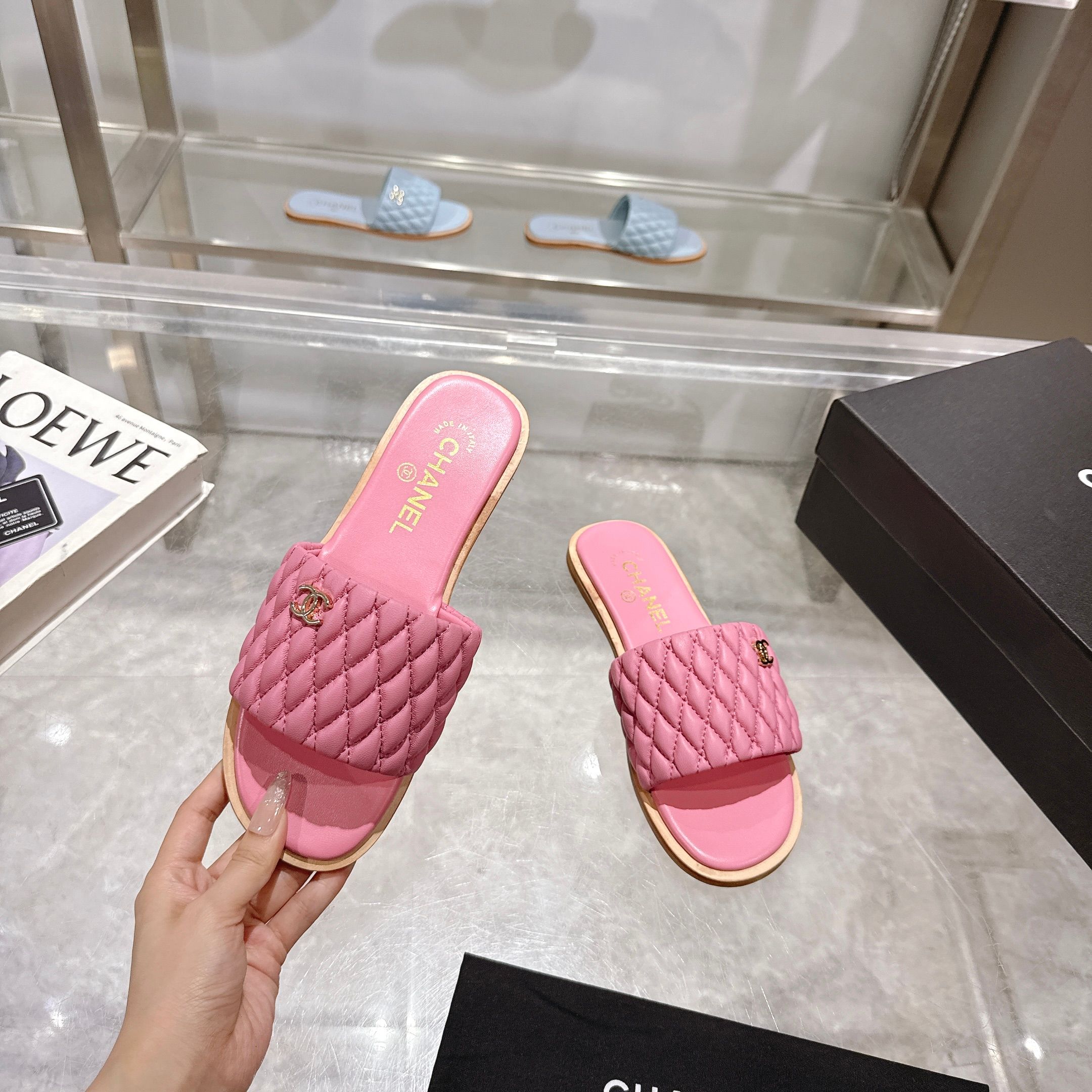 Chanel 2025SS Lambskin Quilted Heeled Sandals Slides 1 Chanel 2025SS Lambskin Quilted Heeled Sandals Slides