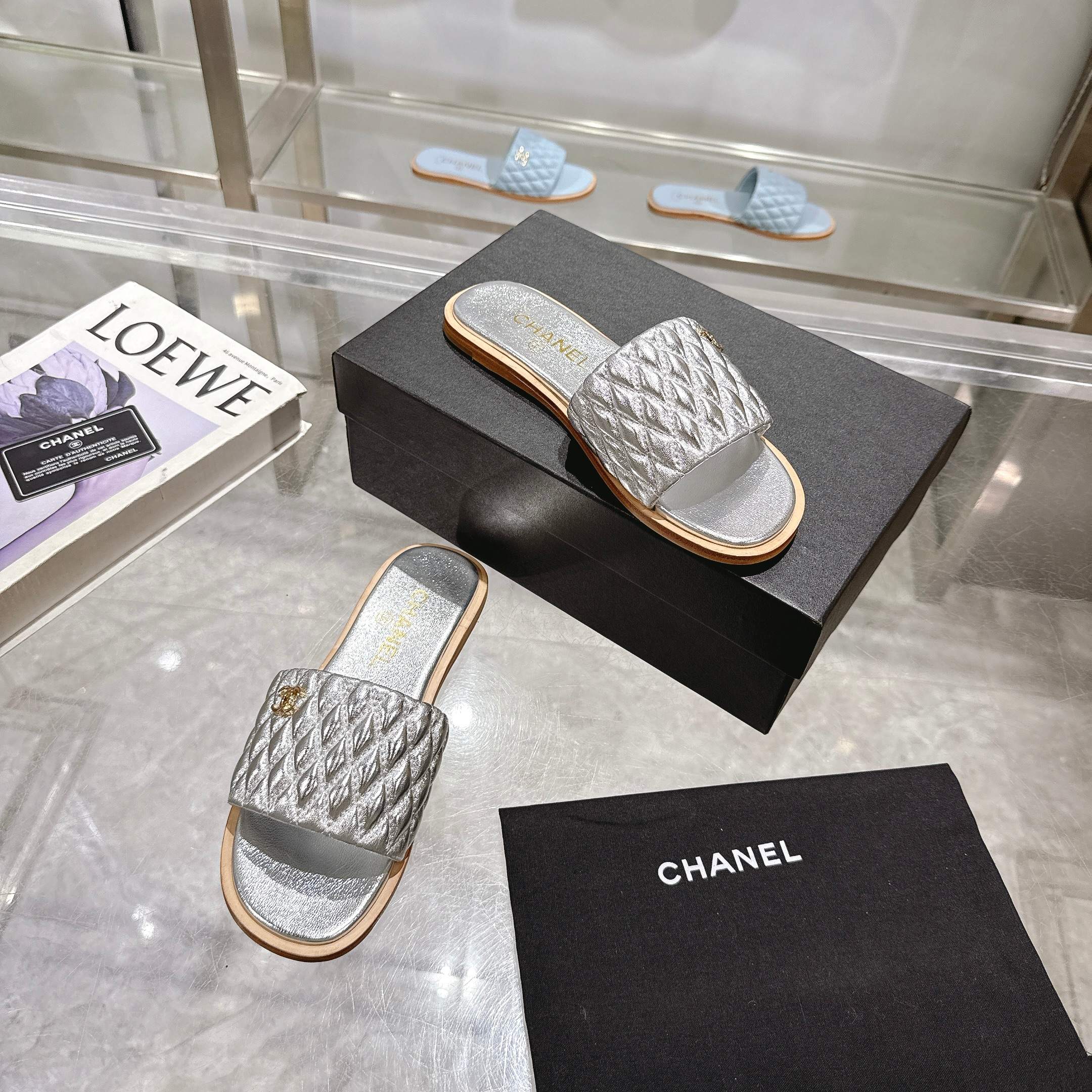 Chanel 2025SS Quilted Lambskin Heeled Sandals - Silver, Luxurious Comfort 5 a1745127962011 6367