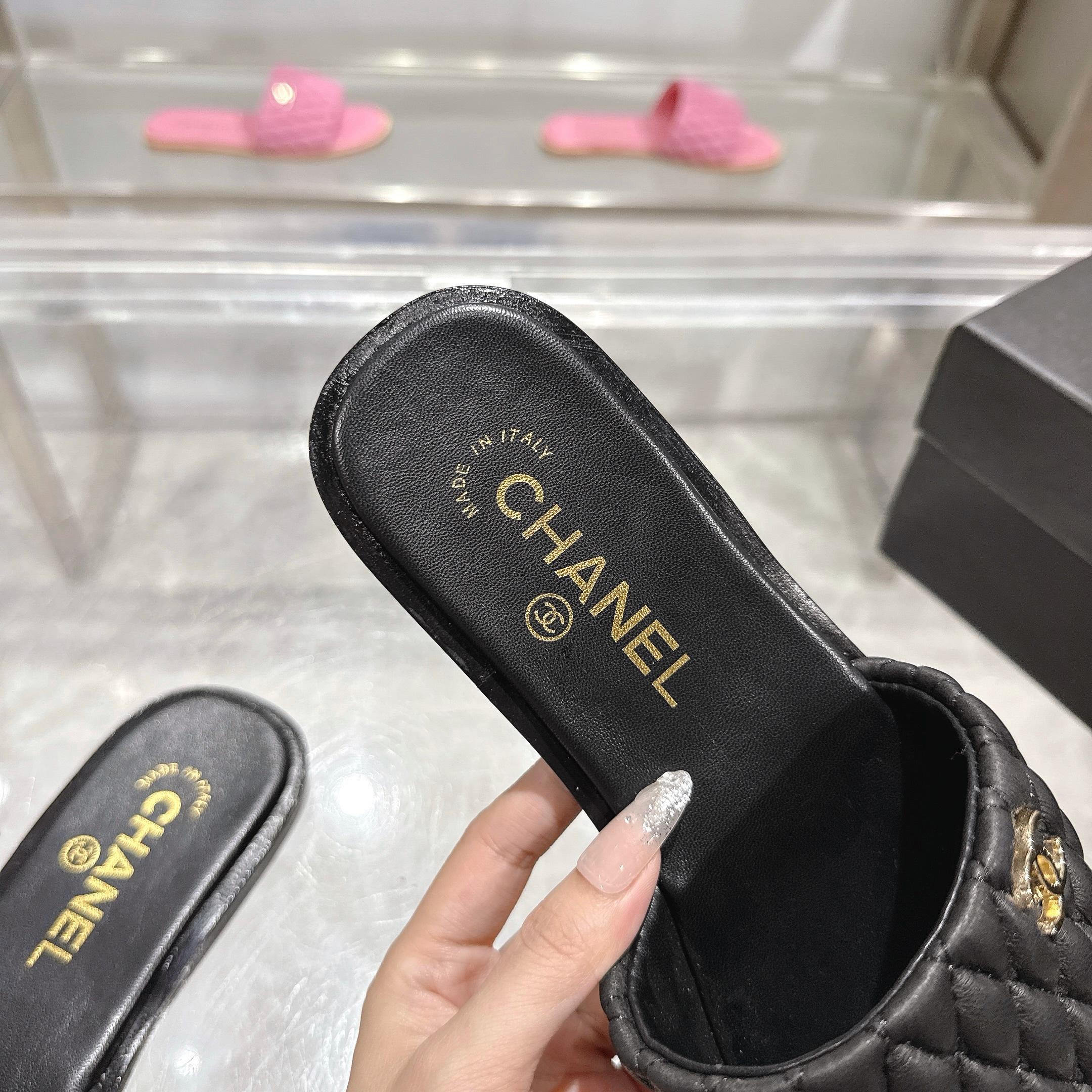 Chanel 2025SS Lambskin Quilted Mules Slides Sandals - Comfortable 10 a1745127996500 6802