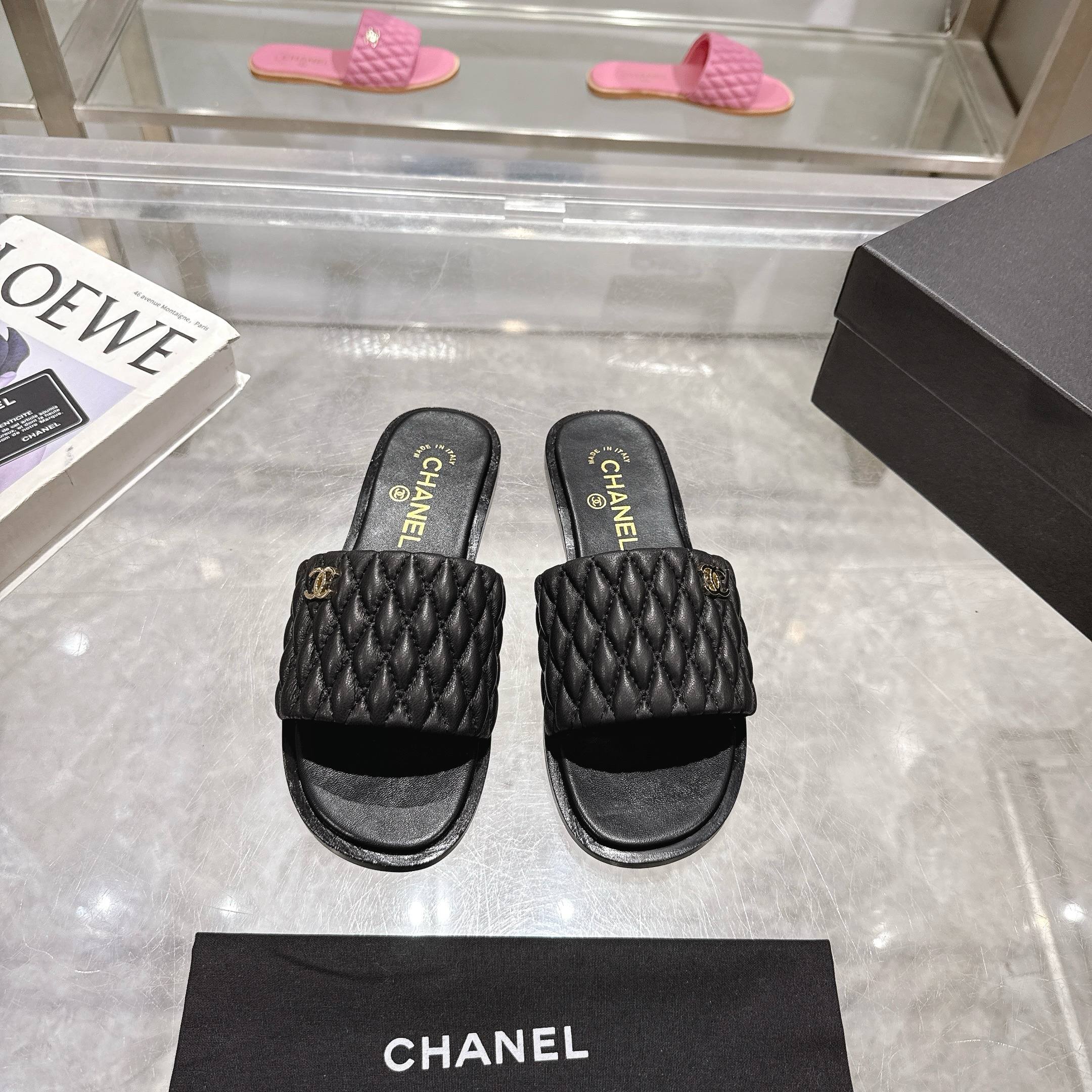 Chanel 2025SS Lambskin Quilted Mules Slides Sandals - Comfortable 9 a1745127996604 8635