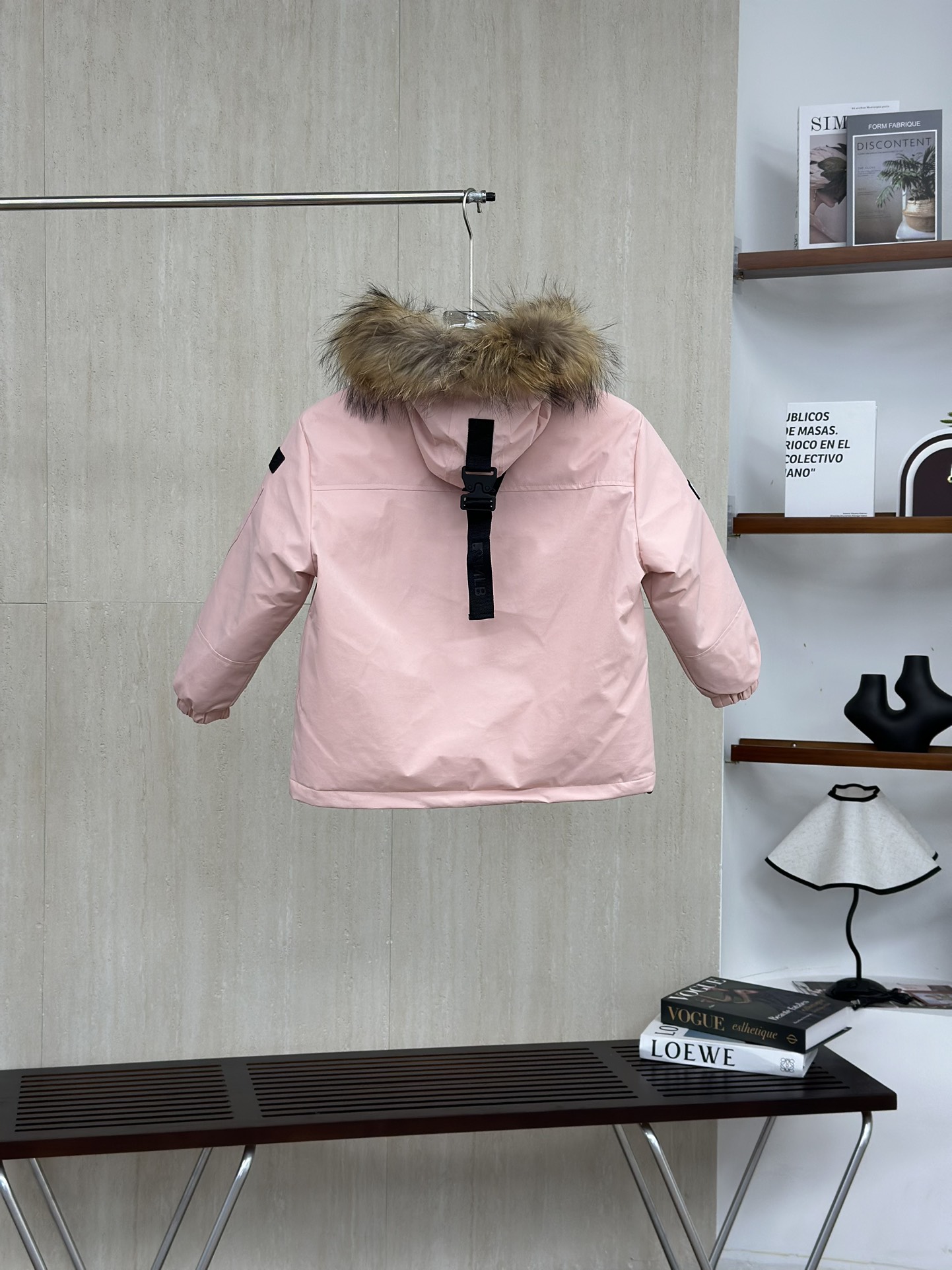 粉色 MLB纽约洋基队 儿童徽标大毛领工装/羽绒服-Chinese UA Cheap High Quatity Brand Clothes Bags handbags Sneakers wholesale wholesaler seller from China Factory suppliers Fashion Clothing Shoes best Quality Beautiful Price 粉色 MLB纽约洋基队 儿童徽标大毛领工装/羽绒服