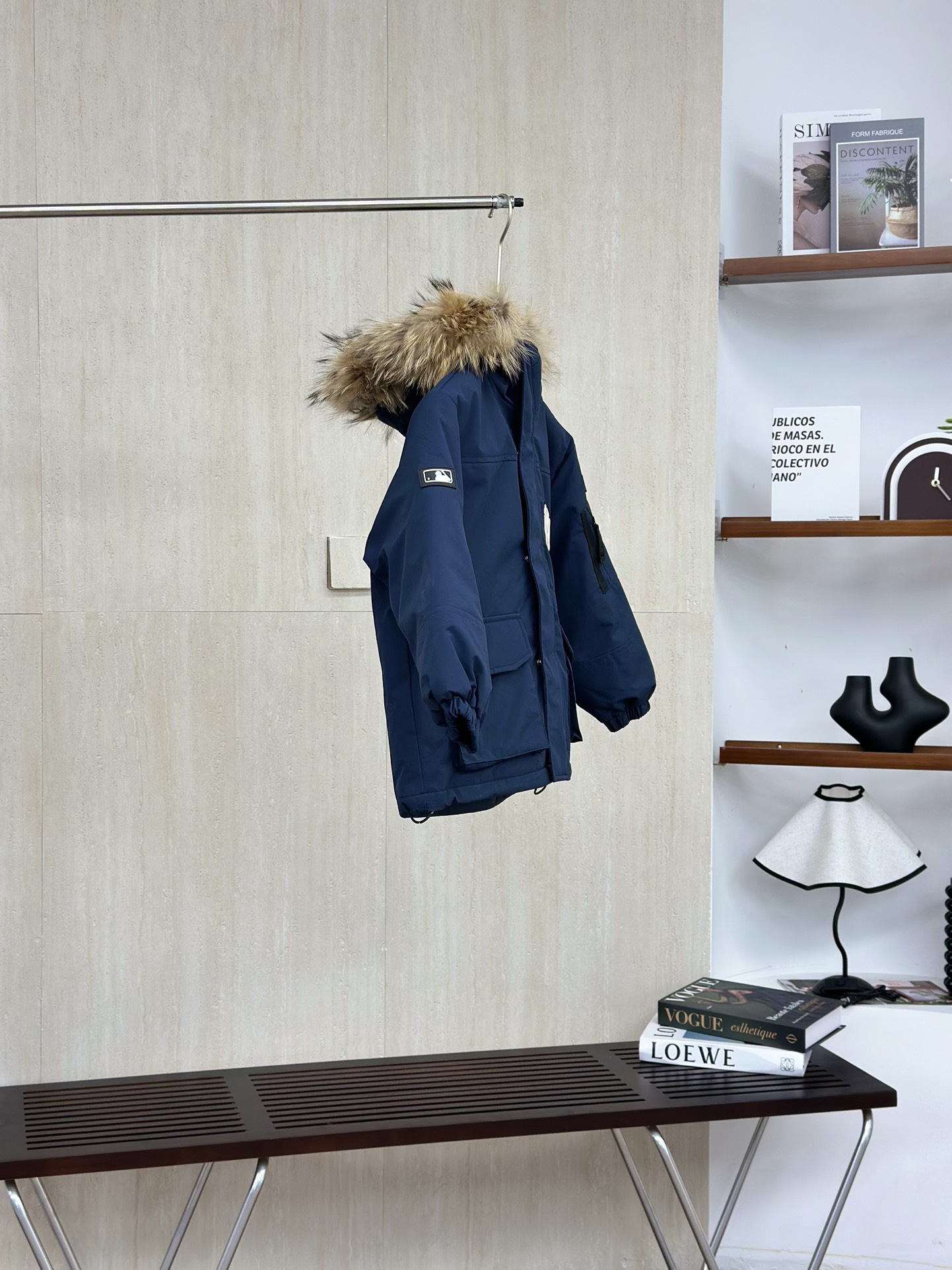 藏青 MLB纽约洋基队 儿童徽标大毛领工装/羽绒服-Chinese UA Cheap High Quatity Brand Clothes Bags handbags Sneakers wholesale wholesaler seller from China Factory suppliers Fashion Clothing Shoes best Quality Beautiful Price 藏青 MLB纽约洋基队 儿童徽标大毛领工装/羽绒服