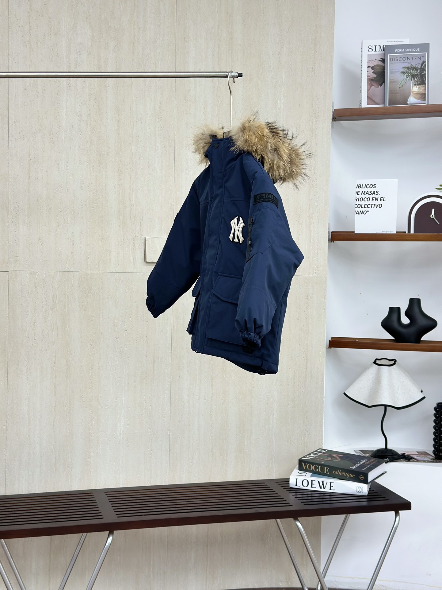 藏青 MLB纽约洋基队 儿童徽标大毛领工装/羽绒服-Chinese UA Cheap High Quatity Brand Clothes Bags handbags Sneakers wholesale wholesaler seller from China Factory suppliers Fashion Clothing Shoes best Quality Beautiful Price 藏青 MLB纽约洋基队 儿童徽标大毛领工装/羽绒服