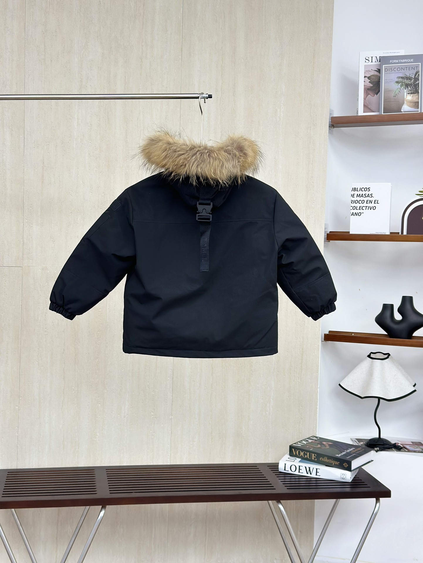 黑色 MLB纽约洋基队 儿童徽标大毛领工装/羽绒服