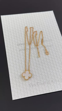 V金四叶草项链玫瑰金➕白贝