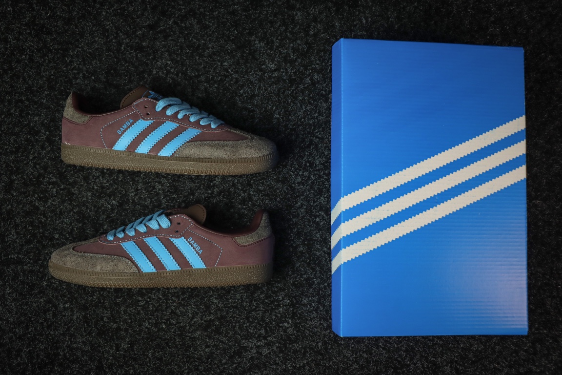
adidas originals SAMBA OG 柔软舒适 防滑耐磨 低帮 训练鞋 棕色 海盐芝士
