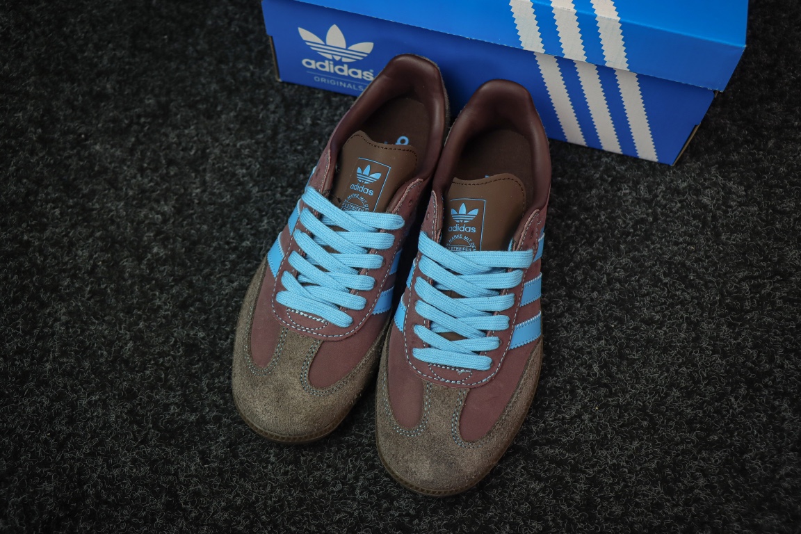 
adidas originals SAMBA OG 柔软舒适 防滑耐磨 低帮 训练鞋 棕色 海盐芝士
