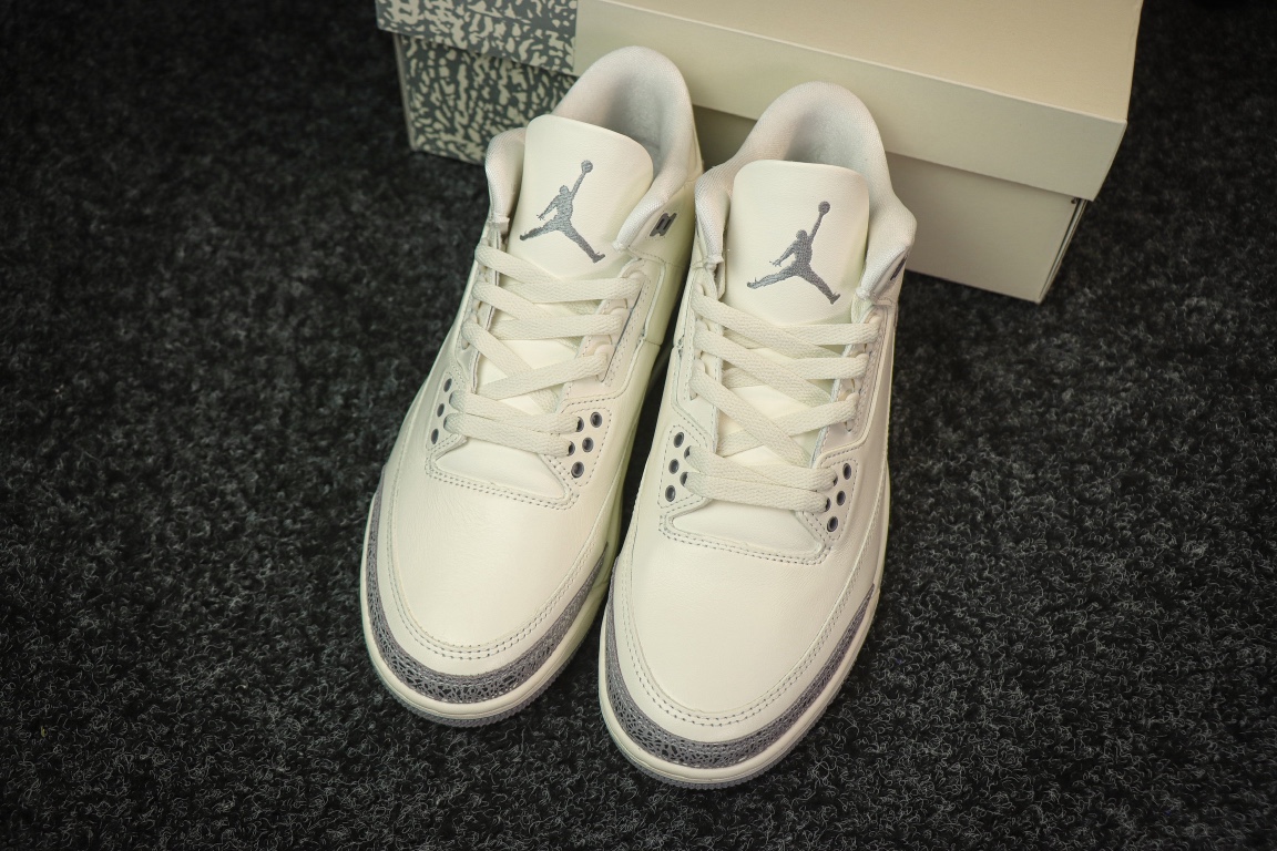 
OG纯原 Air Jordan AJ3 Retro 白灰液态银 
货号CK9246-100 
尺码：3