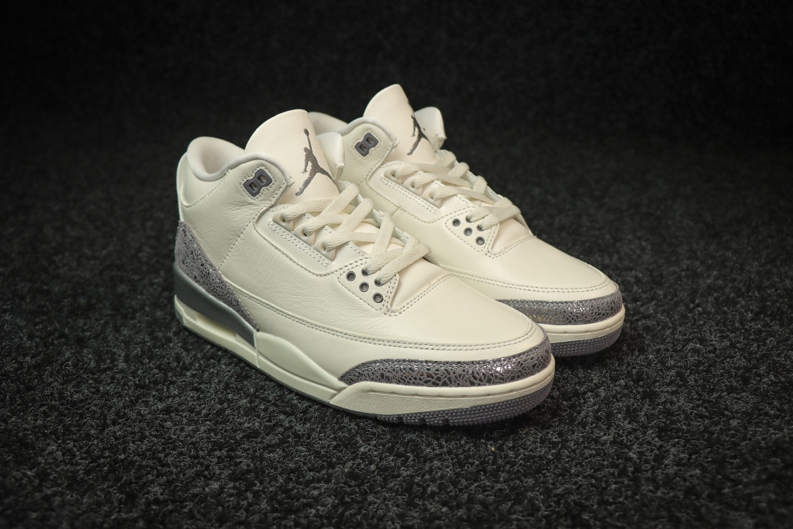 
OG纯原 Air Jordan AJ3 Retro 白灰液态银 
货号CK9246-100 
尺码：3