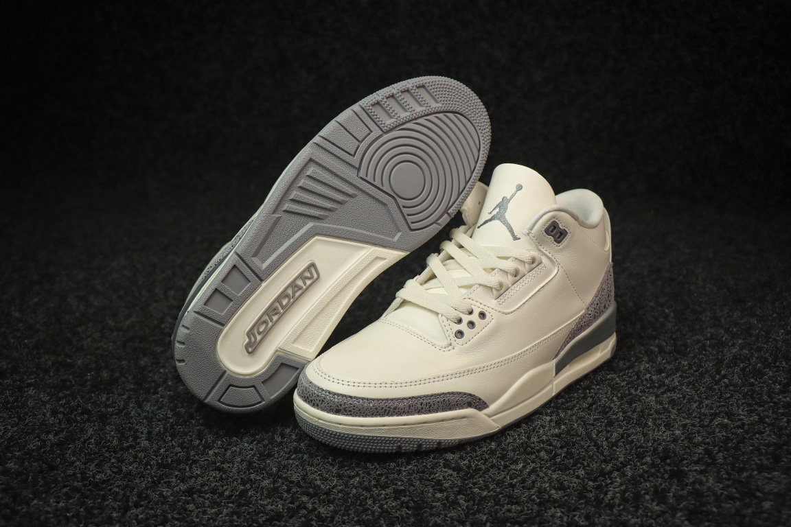 
OG纯原 Air Jordan AJ3 Retro 白灰液态银 
货号CK9246-100 
尺码：3
