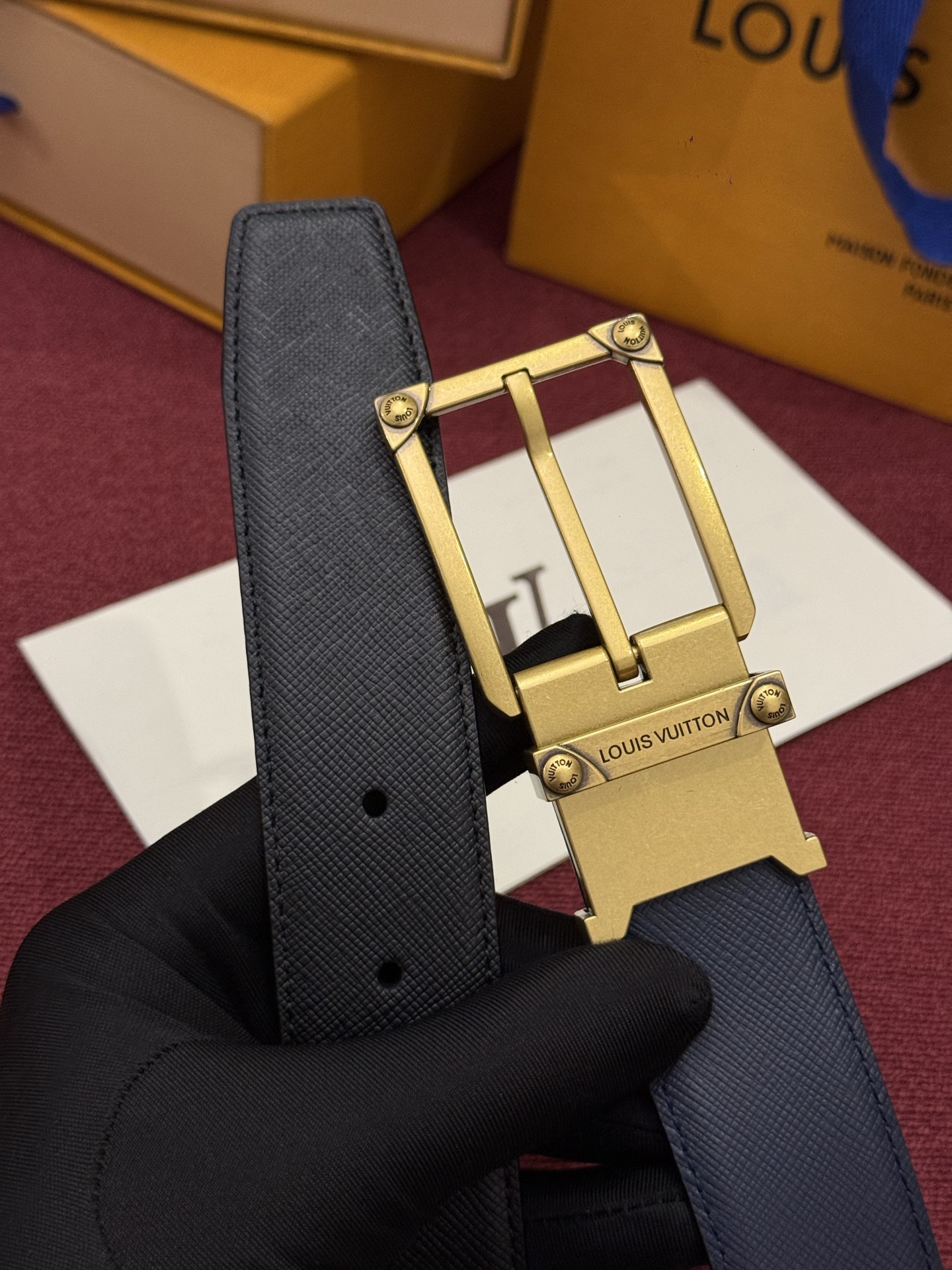 Louis Vuitton Men Taurillon Leather Belt