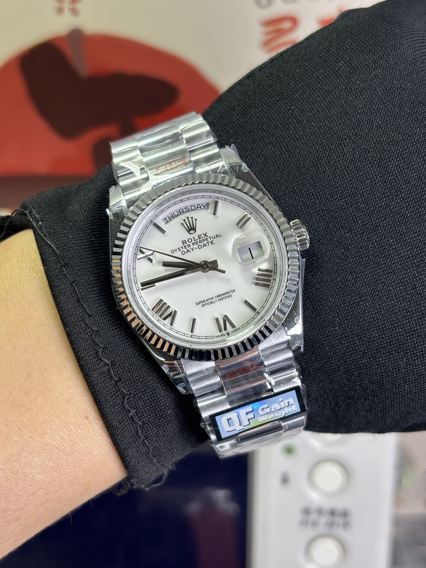 NO:945016,QF Counterweight Weekly Diary Roman Surface 36mm,19860909QF 配重星期日志 罗马面36mm,,Watch
