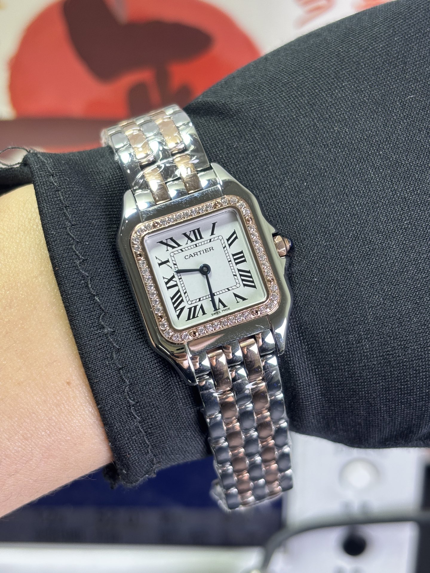 NO:945068,BV Cartier cheetah middle rose gold diamond ring medium size,bottega veneta,cartier19860909BV 卡地亚猎豹 间玫瑰金钻圈 中号,,bottega veneta,cartier,Watch