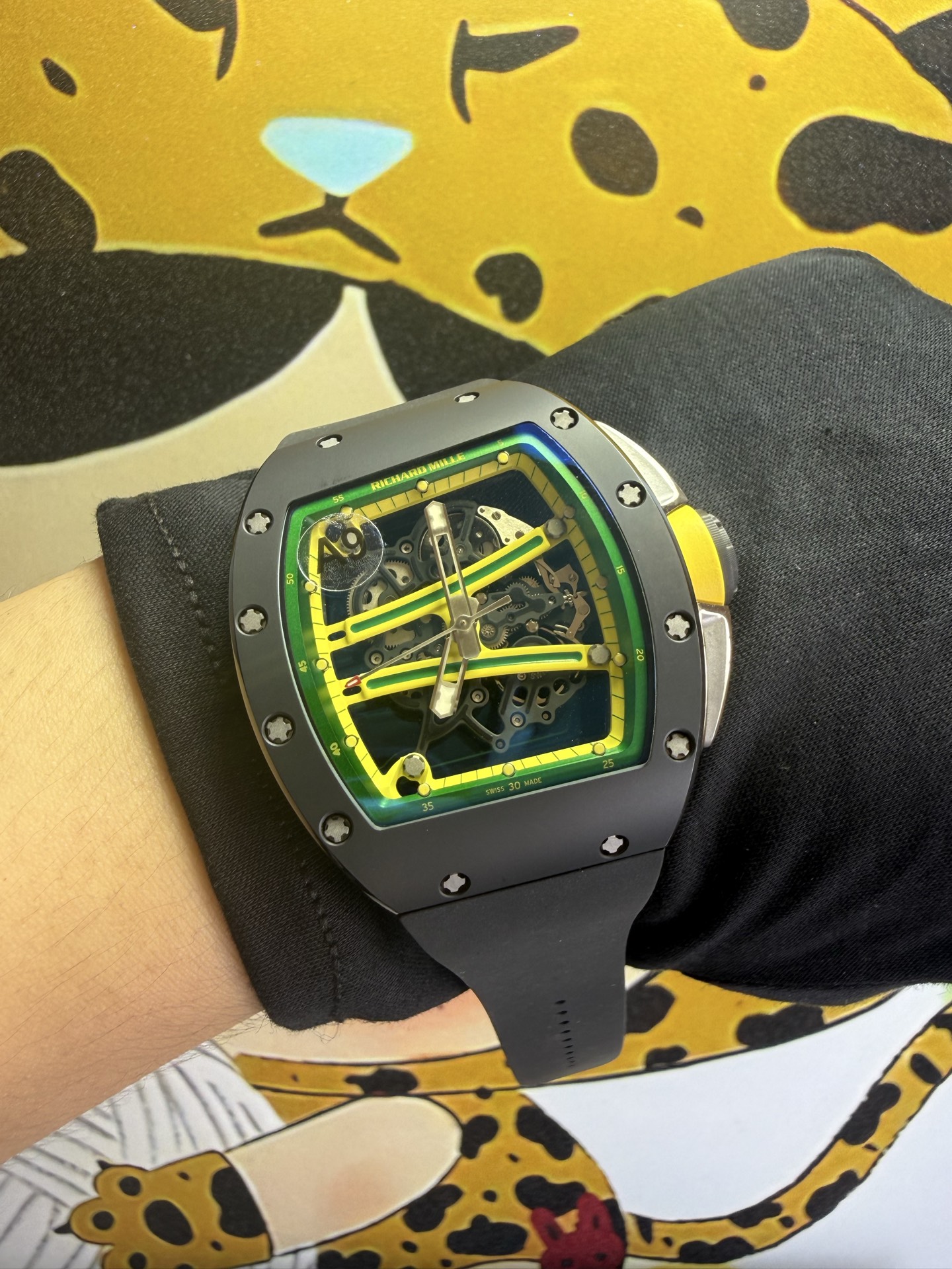 NO:945666,'A9 Studio' high-end version: Richard Mille RM061 series watches [1] Equipped with the new Vaucher card-free RMUL3 integrated movement, independently coded. [2] Restore the data case (non-factory case). All details are the same size, 100% restored. [3] All inner shadows, the disk color can reach the original color, and the details are full. [4] All metal parts are made of titanium, and the thickness of the original case is consistent with the original. [5] The strap is made of imported fluorine rubber.  'A9 Studio' carries out 100% disassembly and reproduction production, with all details taken care of. And it provides feedback at an advantageous price!  Customers don’t have to waste time customizing!  ,19860909《A9工作室》高定版: 理查德米勒 RM061系列腕表 [1]搭载全新Vaucher机无卡度RMUL3一体机芯,独立编码. [2]还原数据壳(非厂壳).所有细节,尺寸一致,还原百分之一百. [3]所有内影,盘面配色可达原版配色,细节全拉满. [4]所有金属件都采用钛金属制作同步原装表壳厚度与原装一致. [5]表带采用进口氟橡胶制作. 《A9工作室》进行百分之一百拆件复制生产,拉满所有细节.且以优势的价格回馈！客户不必耗费时间定制！,,Watch