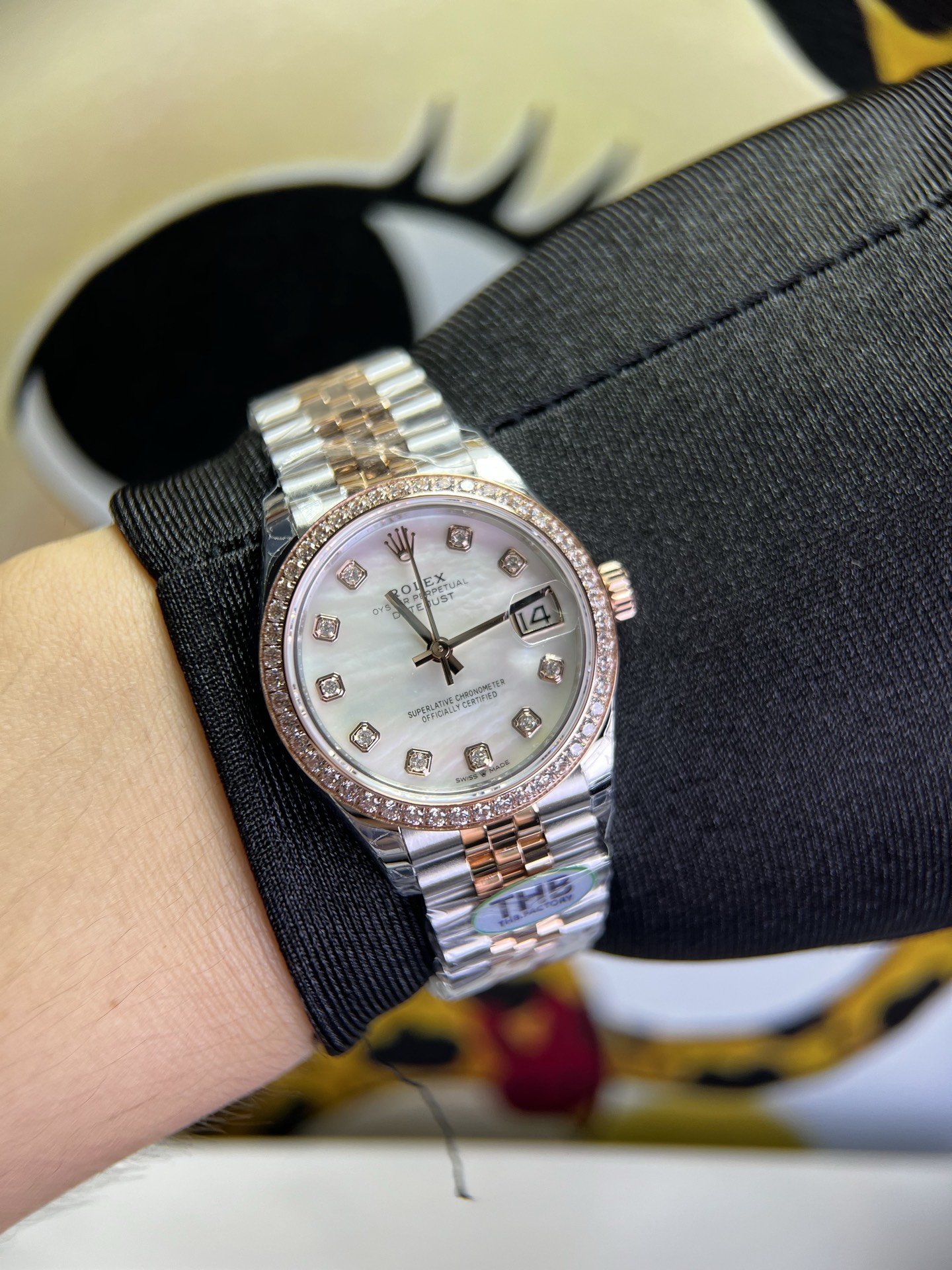 NO:945763,THB log 31mm drill ring mother-of-pearl surface,19860909THB 日志31mm 钻圈贝母面,,Watch