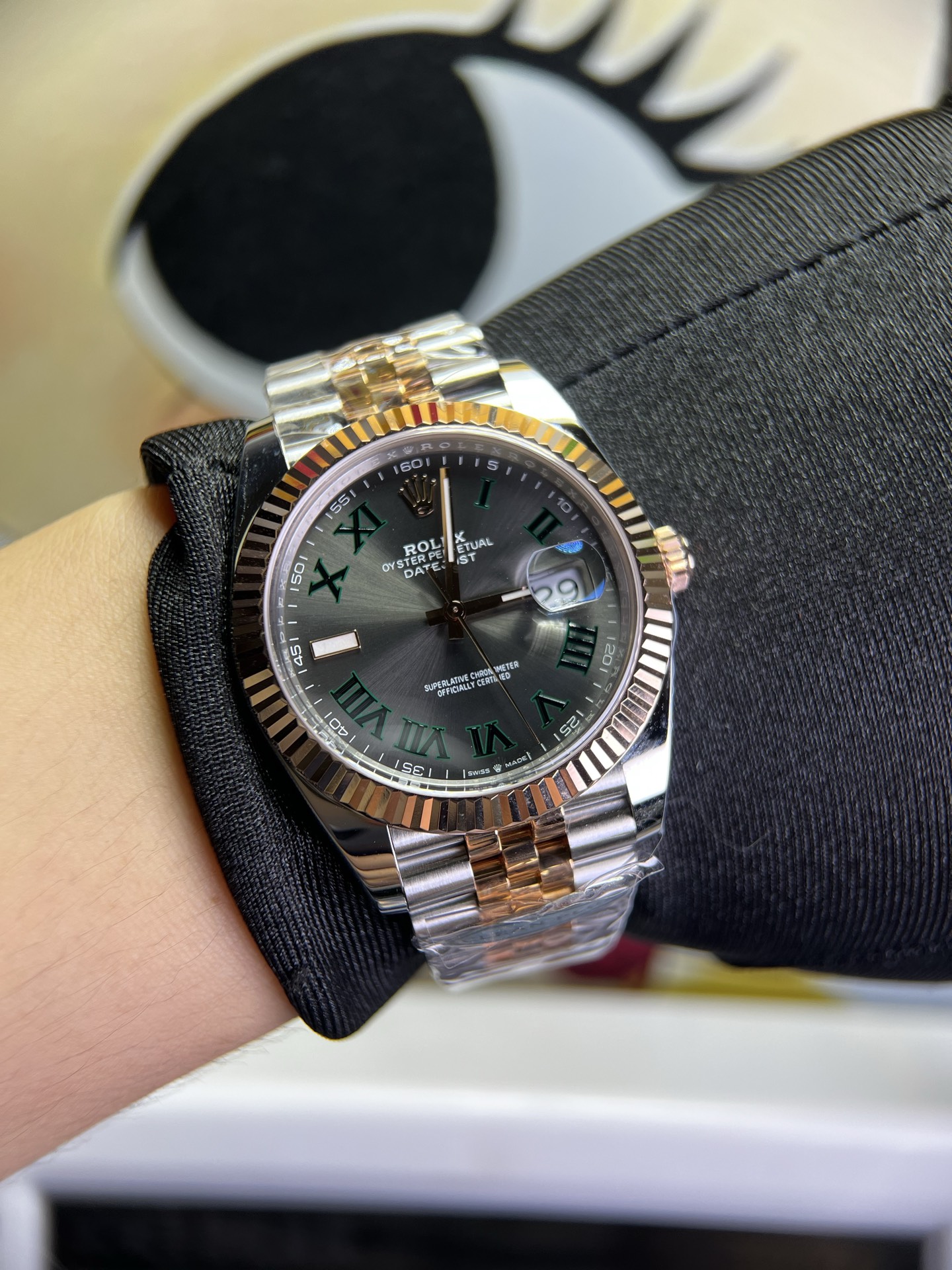 NO:946474,C lus rose gold green basket 41mm,19860909C lus 间玫瑰金 绿箩41mm,,Watch