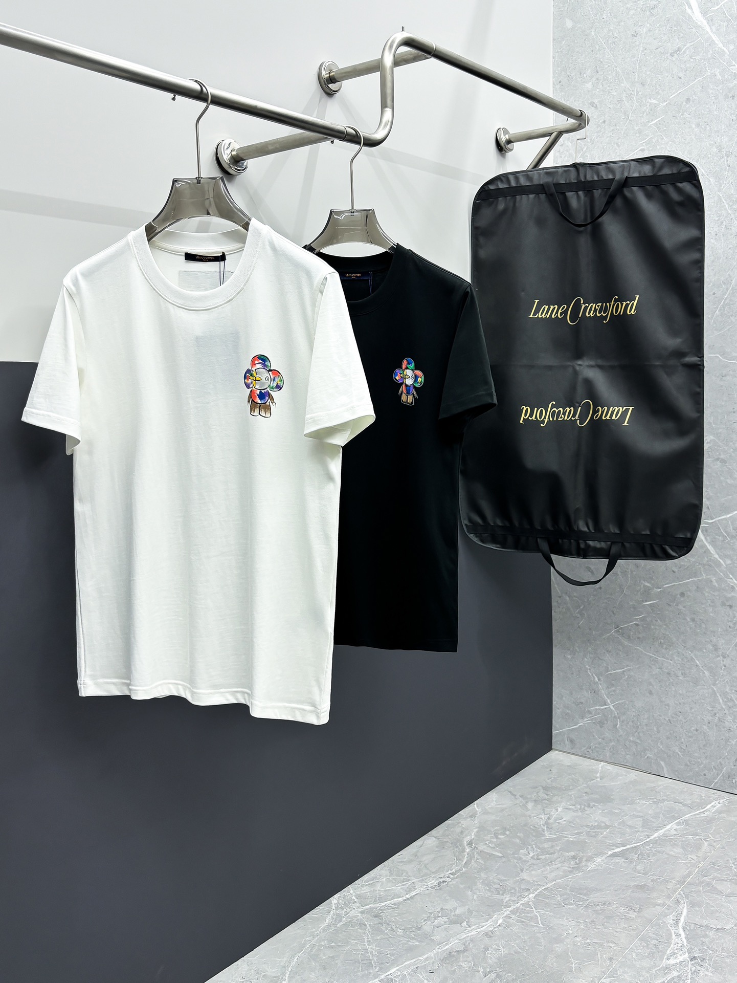 Louis Vuitton Clothing T-Shirt Top Quality Replica
 Black White Spring/Summer Collection Fashion Short Sleeve