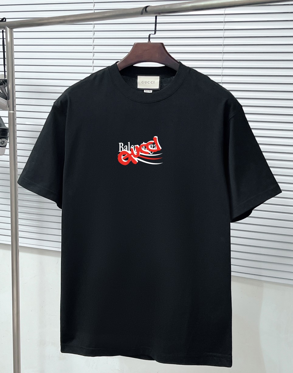 GUC Gujia 24ss Camiseta de manga corta con cuello redondo y estampado nuevo de diseñador maestro, última colección de o…