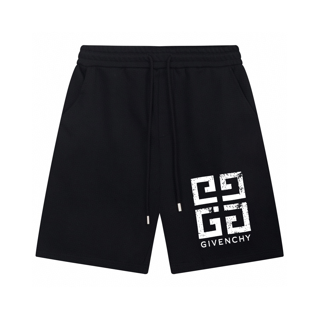 [Arriba] Pantalones cortos estampados de primavera y verano GIV Givenchy 24ss, felpa de algodón puro teñido y tejido a …