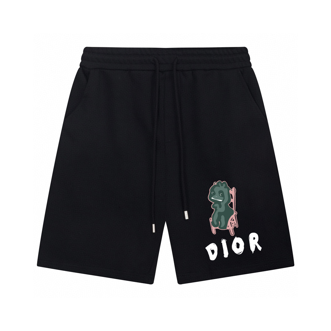 [Arriba] Pantalones cortos estampados de primavera y verano DIO Dior 24ss, felpa de algodón puro teñido y tejido a medi…
