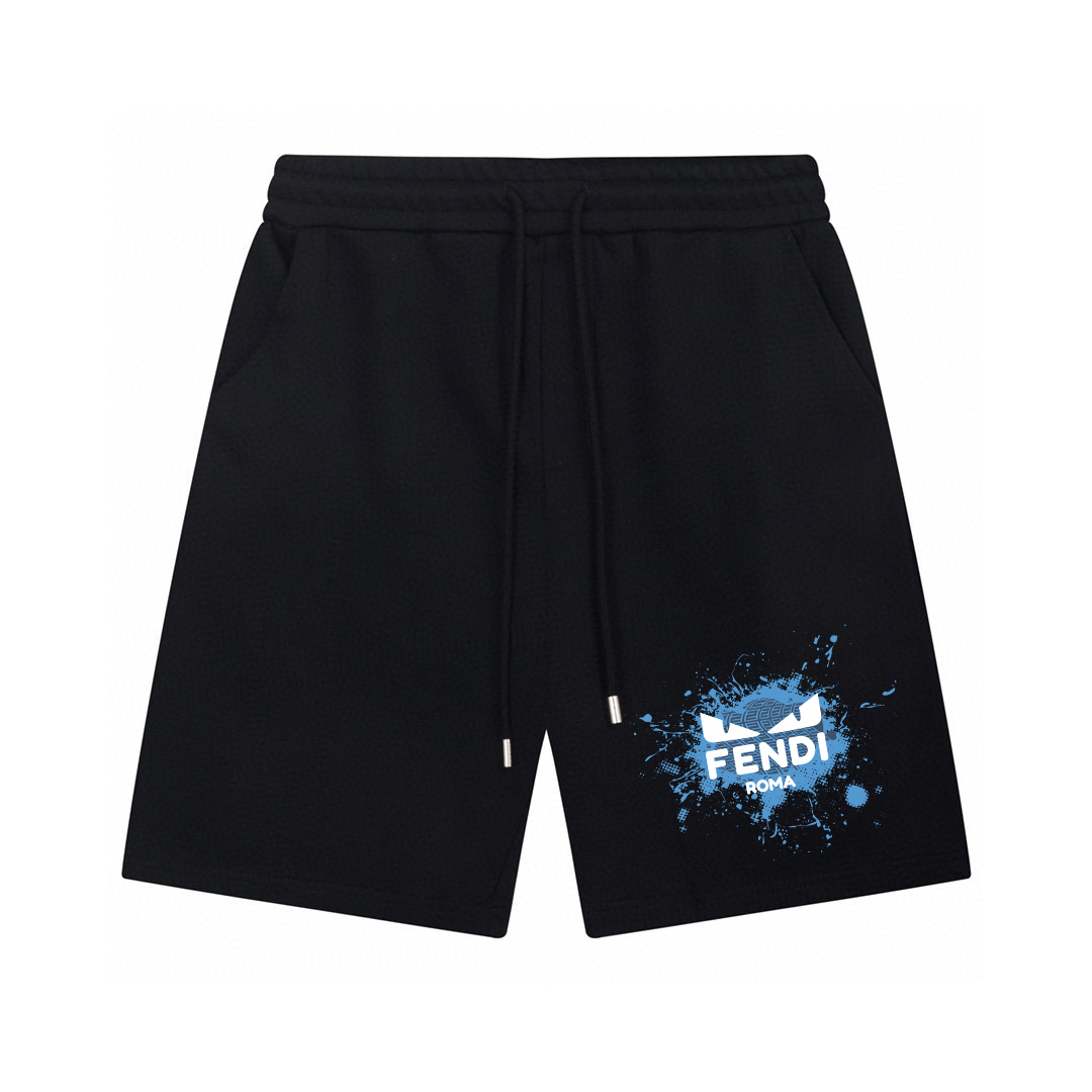 [Top] FEN Finidi 24ss pantalones cortos con estampado de primavera/verano, tejido de rizo de algodón puro teñido y teji…
