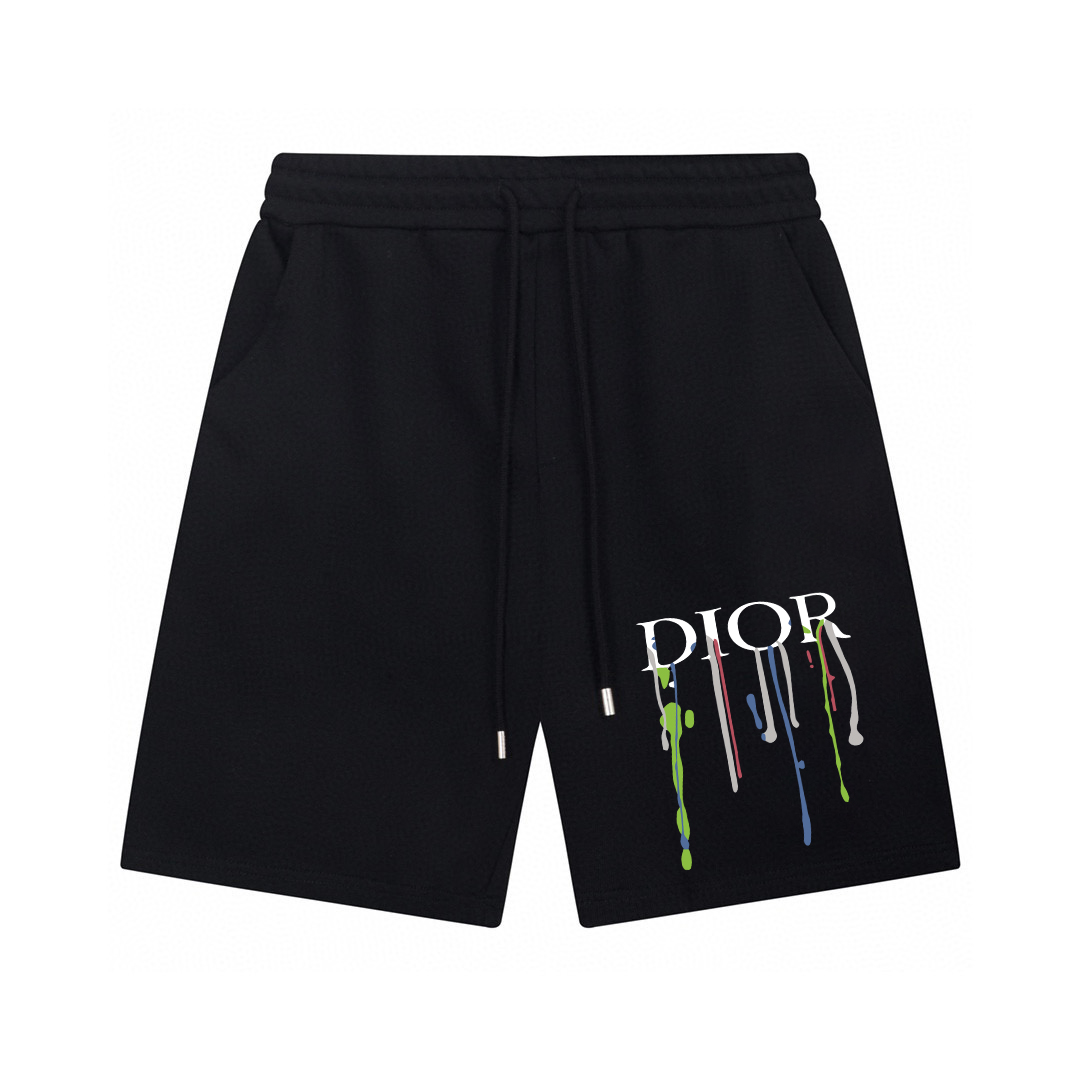 [Arriba] Pantalones cortos estampados de primavera y verano DI Dior 24ss, felpa de algodón puro teñido y tejido a medid…