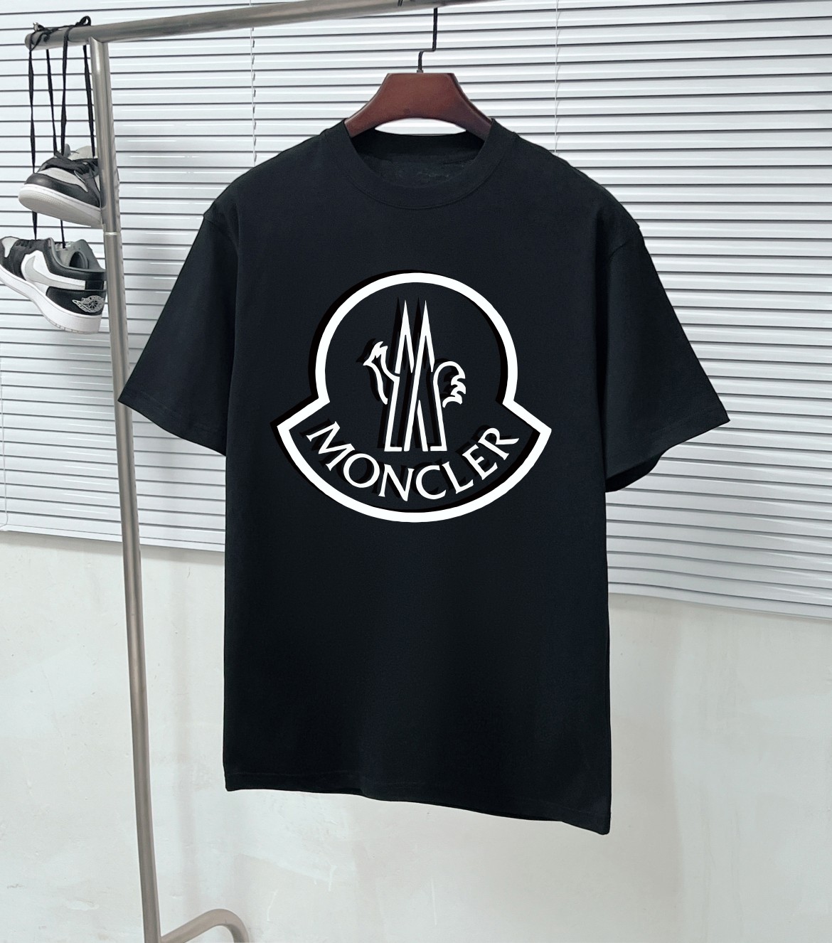 Wholesale China
 Moncler Clothing T-Shirt Black White Printing Unisex Cotton Spring/Summer Collection Fashion Short Sleeve