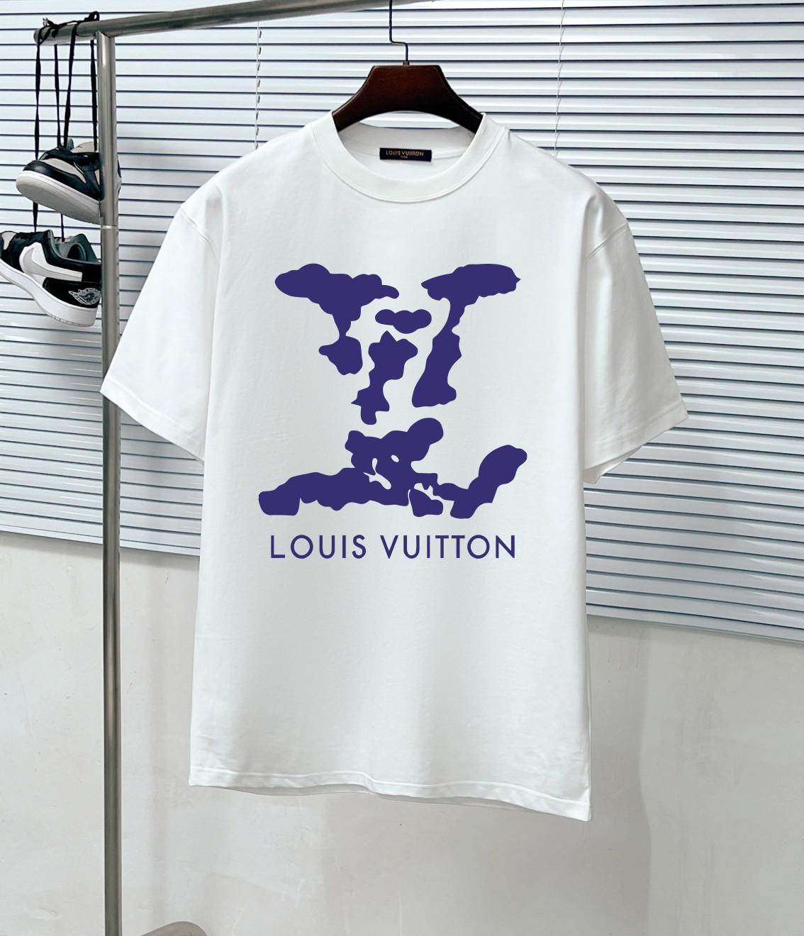 Buy
 Louis Vuitton Clothing T-Shirt Black White Printing Unisex Cotton Spring/Summer Collection Fashion Short Sleeve