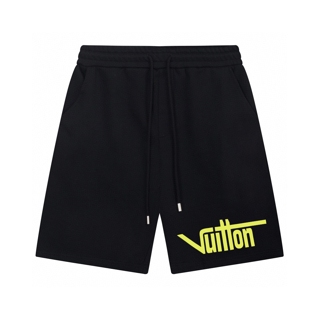 Louis Vuitton Clothing Shorts Black White Printing Unisex Cotton Spring/Summer Collection