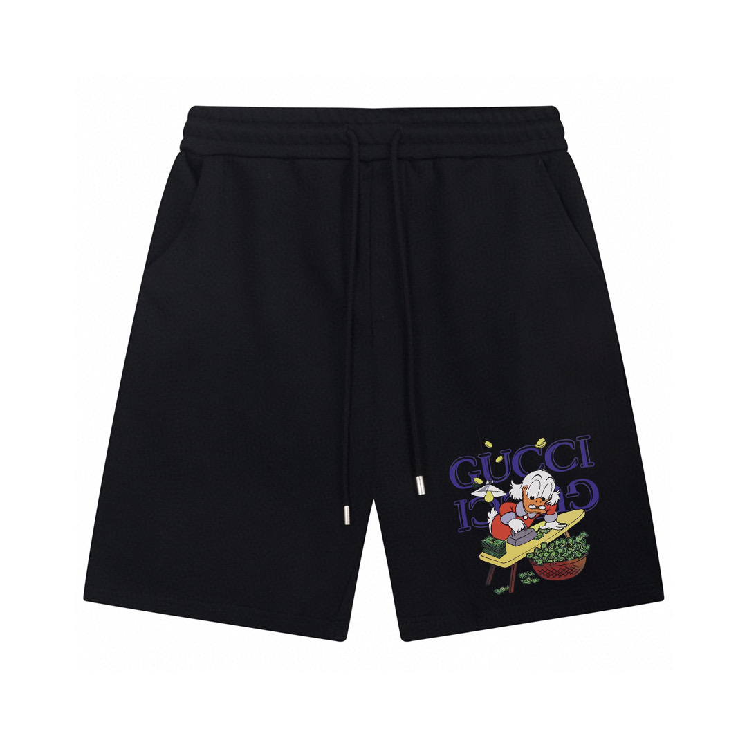 Gucci Clothing Shorts Fake High Quality
 Black White Printing Unisex Cotton Spring/Summer Collection