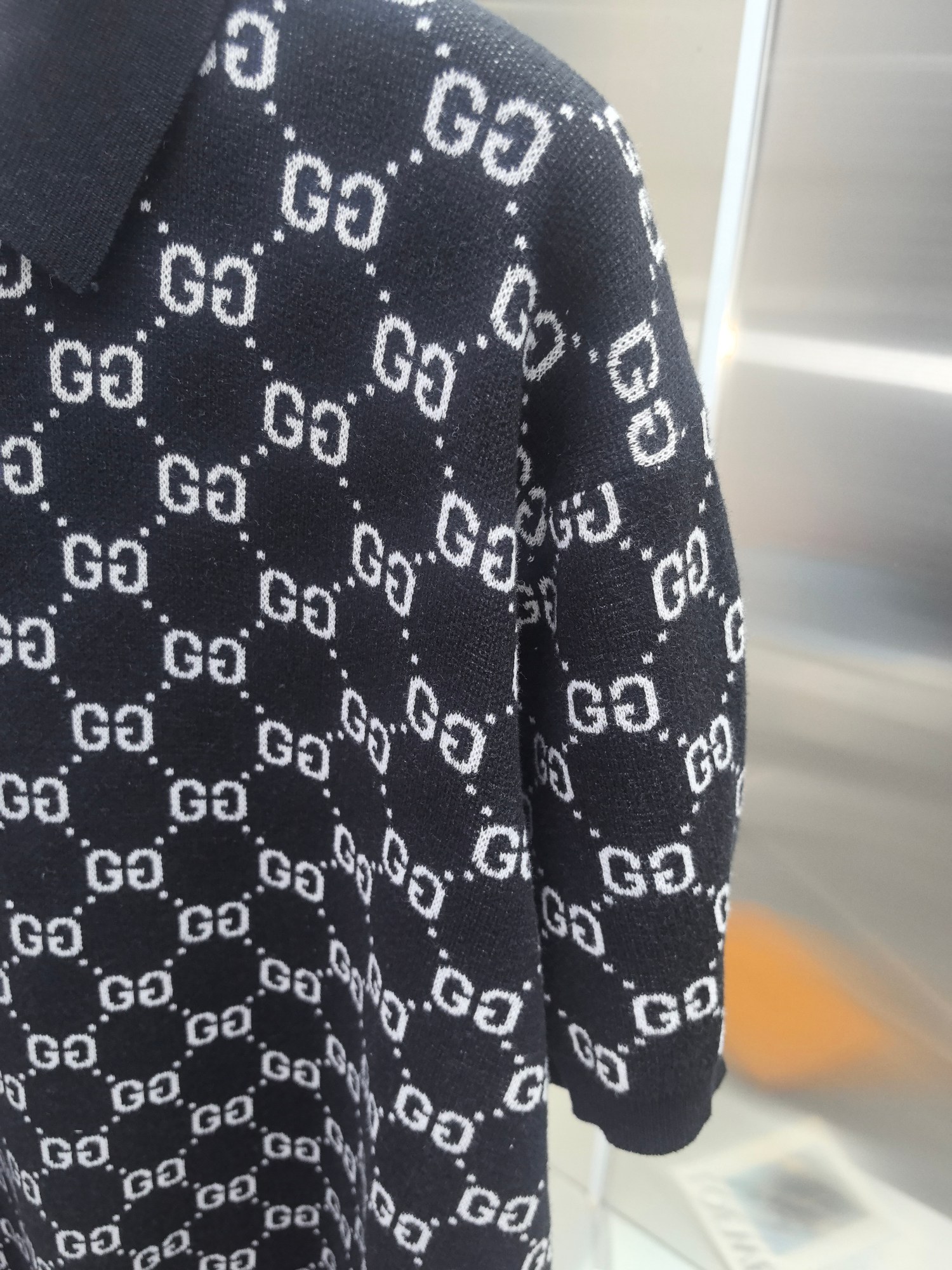 Gucci Jacquard Logo Knit Polo Shirt - Short Sleeve, Classic Fit 6 a1744649232986 5574