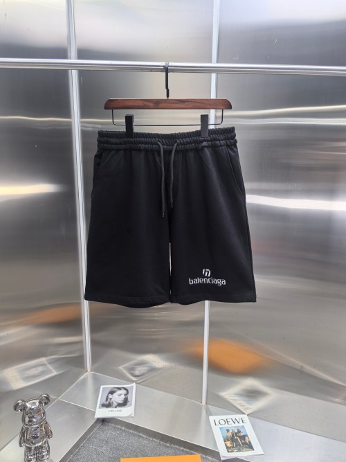 Balenciaga 25SS Embroidered Shorts - Premium Cotton, Unisex Design 1 Balenciaga 25SS Embroidered Shorts - Premium Cotton, Unisex Design