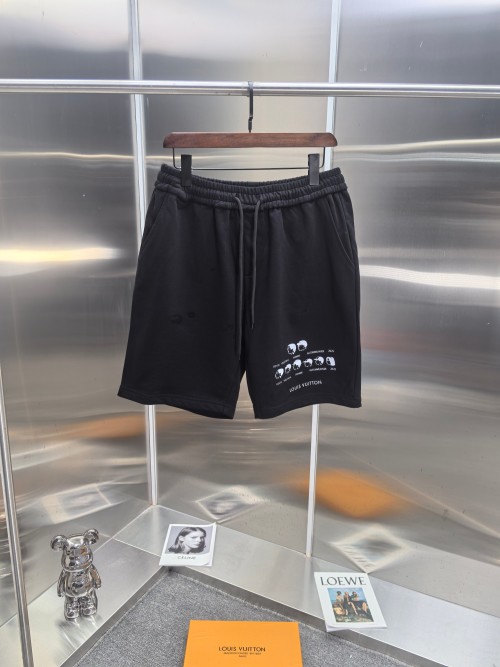Louis Vuitton Men's Black Printed Cotton Blend Casual Summer Shorts