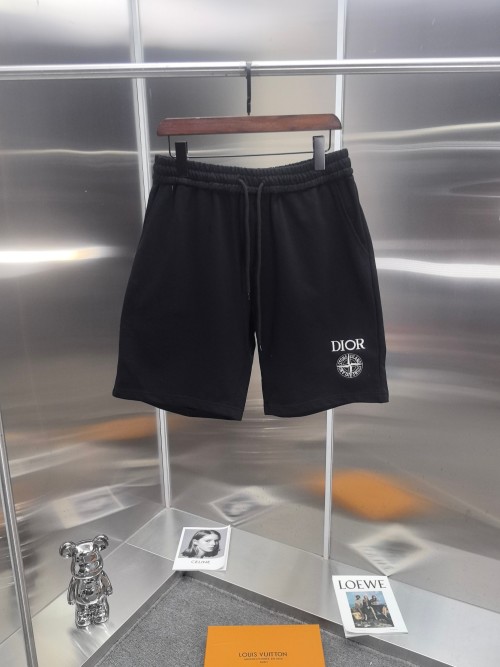 DIOR 25SS Spring/Summer Printed Cotton Shorts - Unisex, Black 1 DIOR 25SS Spring/Summer Printed Cotton Shorts - Unisex, Black