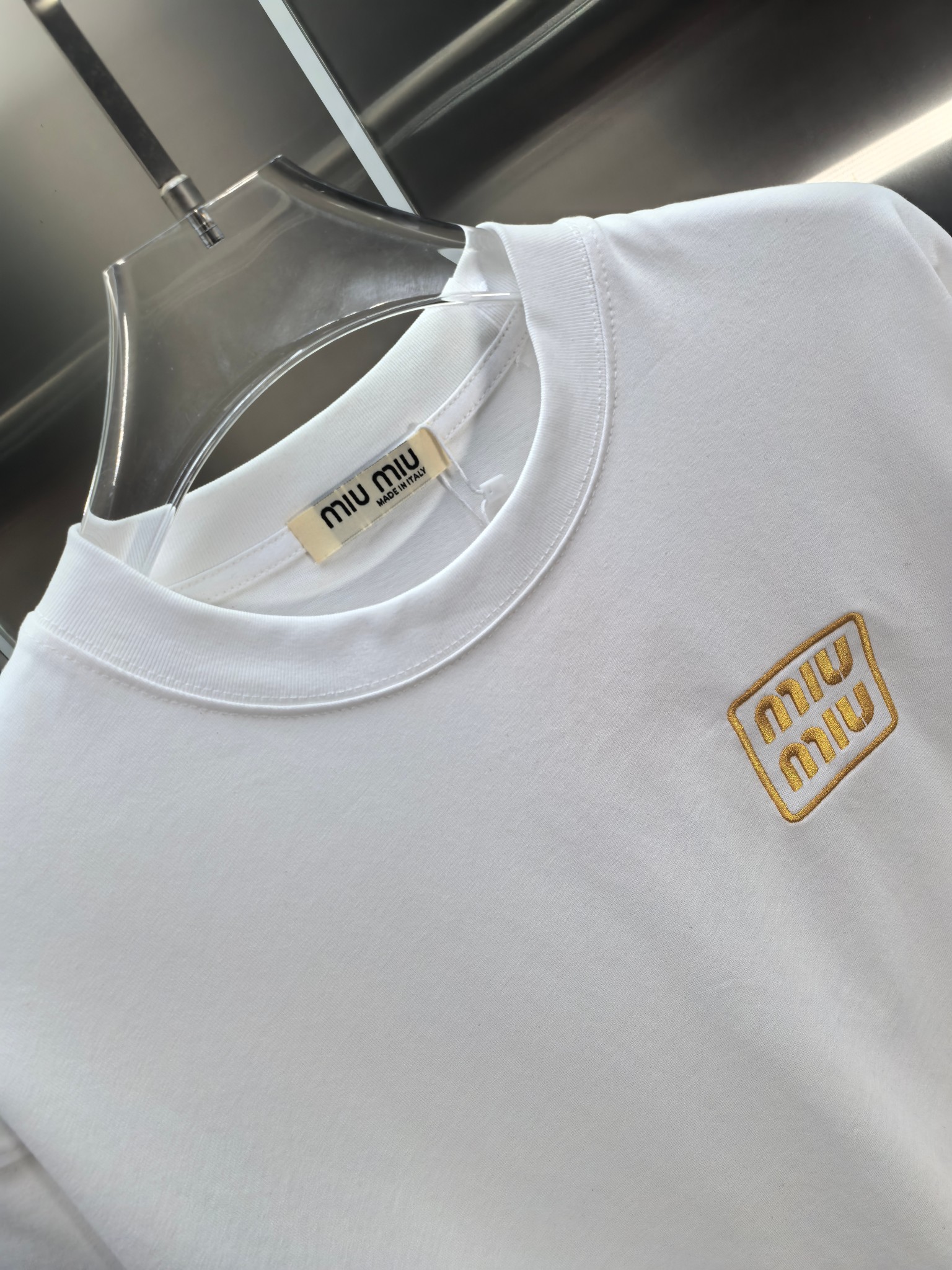 Miu Miu Embroidered Logo Cotton T-Shirt - Unisex Premium Tee 5 a1746947791368 7225