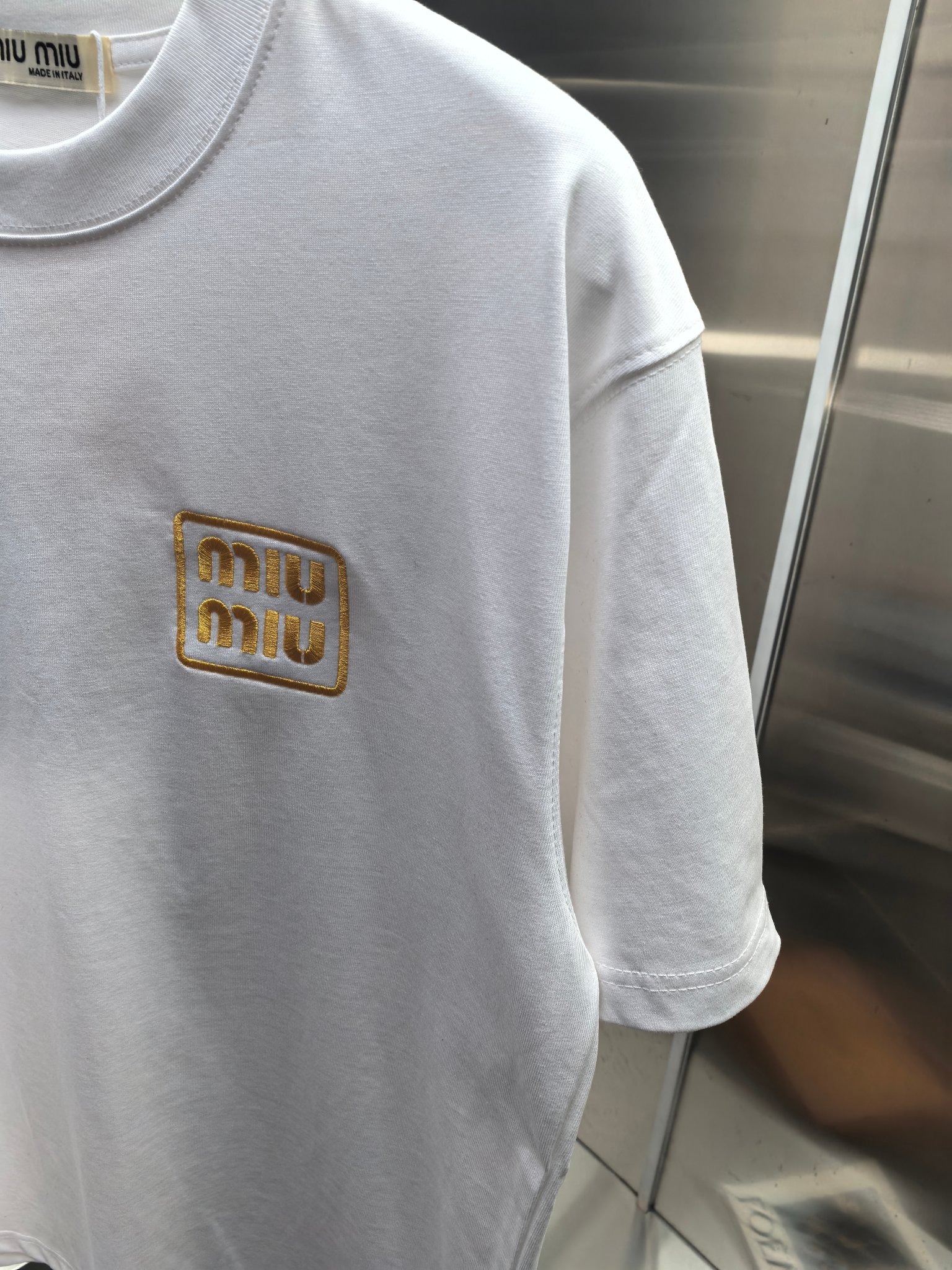 Miu Miu Embroidered Logo Cotton T-Shirt - Unisex Premium Tee 7 a1746947792938 7680