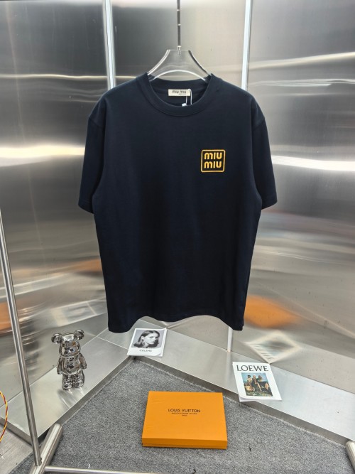 Miu Miu Embroidered Logo Cotton T-Shirt Unisex Soft and Comfortable 1 Miu Miu Embroidered Logo Cotton T-Shirt Unisex Soft and Comfortable