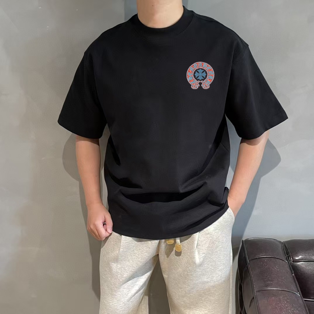 Chrome Hearts Printed Round Neck Short Sleeve T-Shirt OS Loose Fit 3 a1747140587208 2622