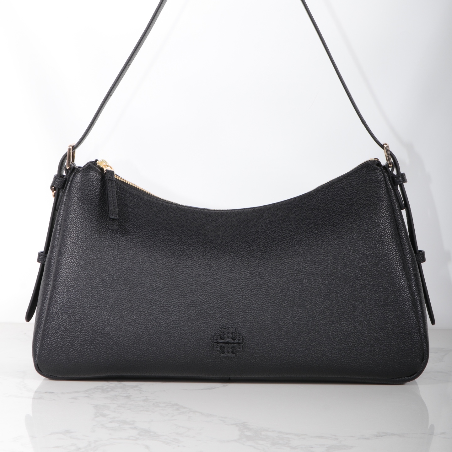 Tory Burch TB汤丽柏琦女士休闲百搭单肩购物袋 腋下包 荔枝纹牛皮