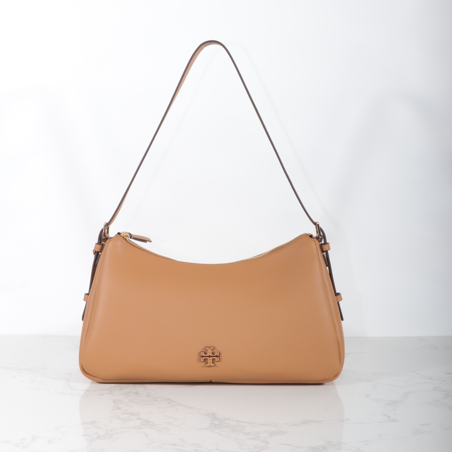 Tory Burch TB汤丽柏琦女士休闲百搭单肩购物袋 腋下包 荔枝纹牛皮