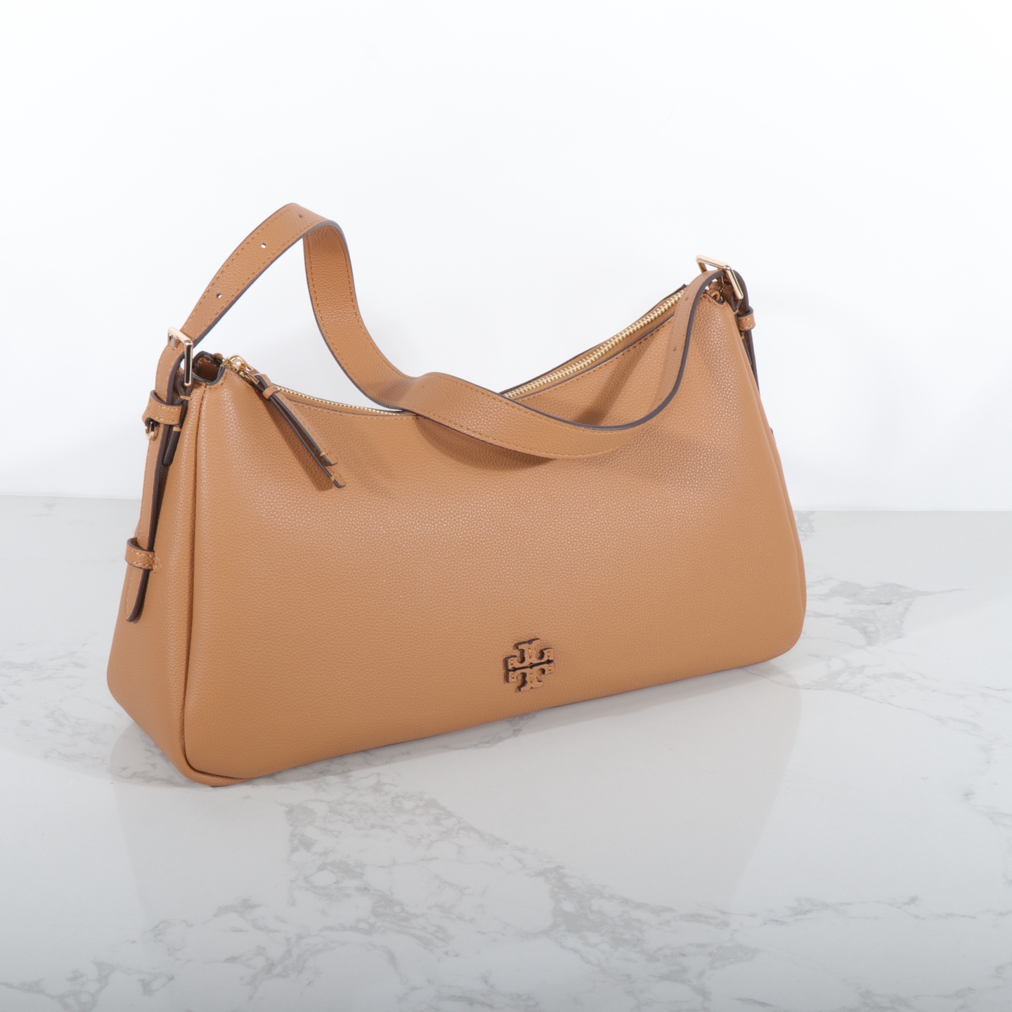 Tory Burch TB汤丽柏琦女士休闲百搭单肩购物袋 腋下包 荔枝纹牛皮