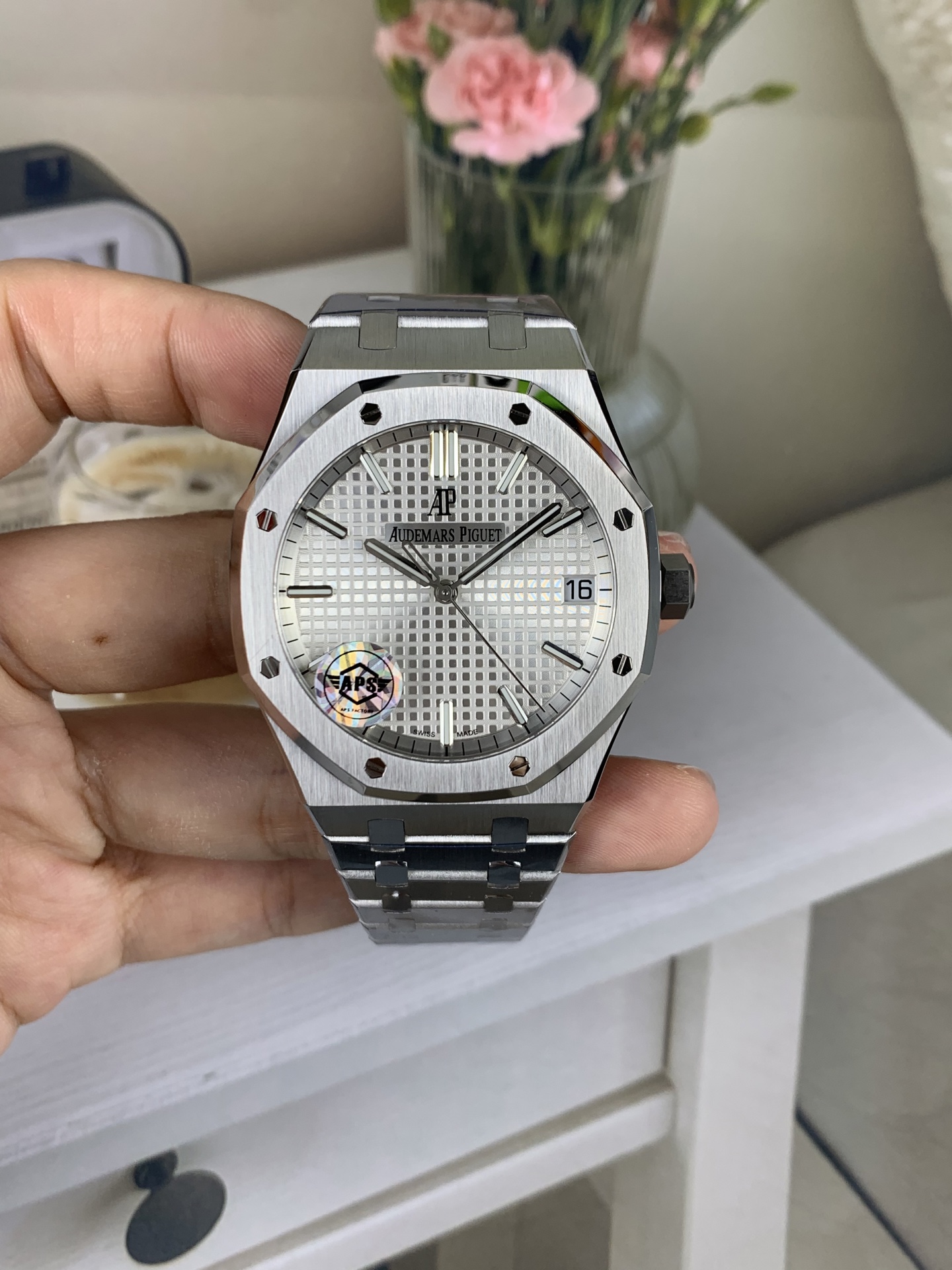NO:541726,as Audemars Piguet 15500 White Steel,,audemars19860909as 爱彼 15500 白钢,,audemars,Watch